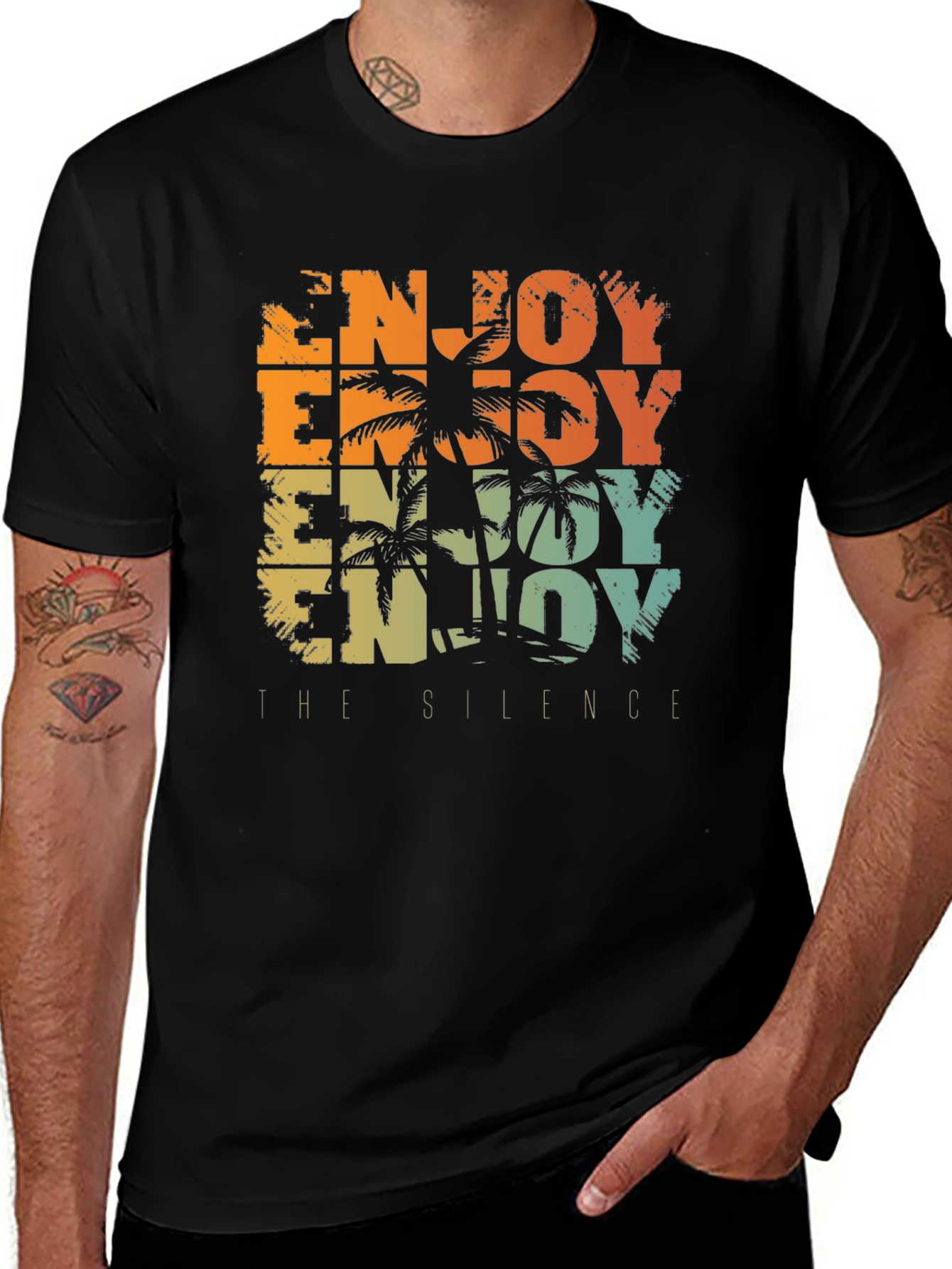 Variant 30 of Enjoy the Silence Palm Tree Graphic T-Shirt