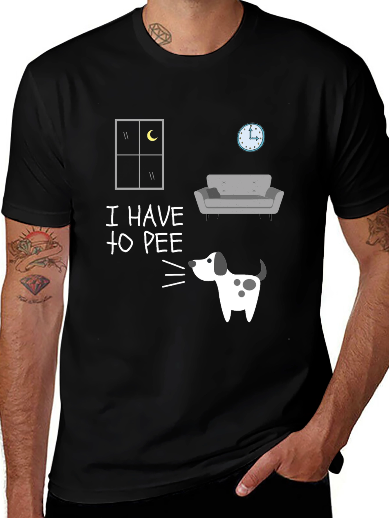 Variant 30 of Funny 'I Have to Pee' Dog Graphic T-Shirt