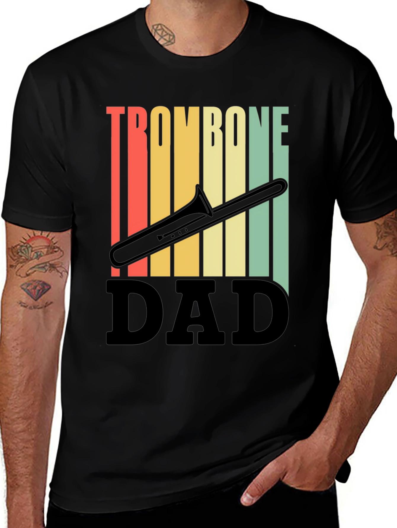 Variant 14 of Trombone Dad Graphic Tee - Music Lover Shirt