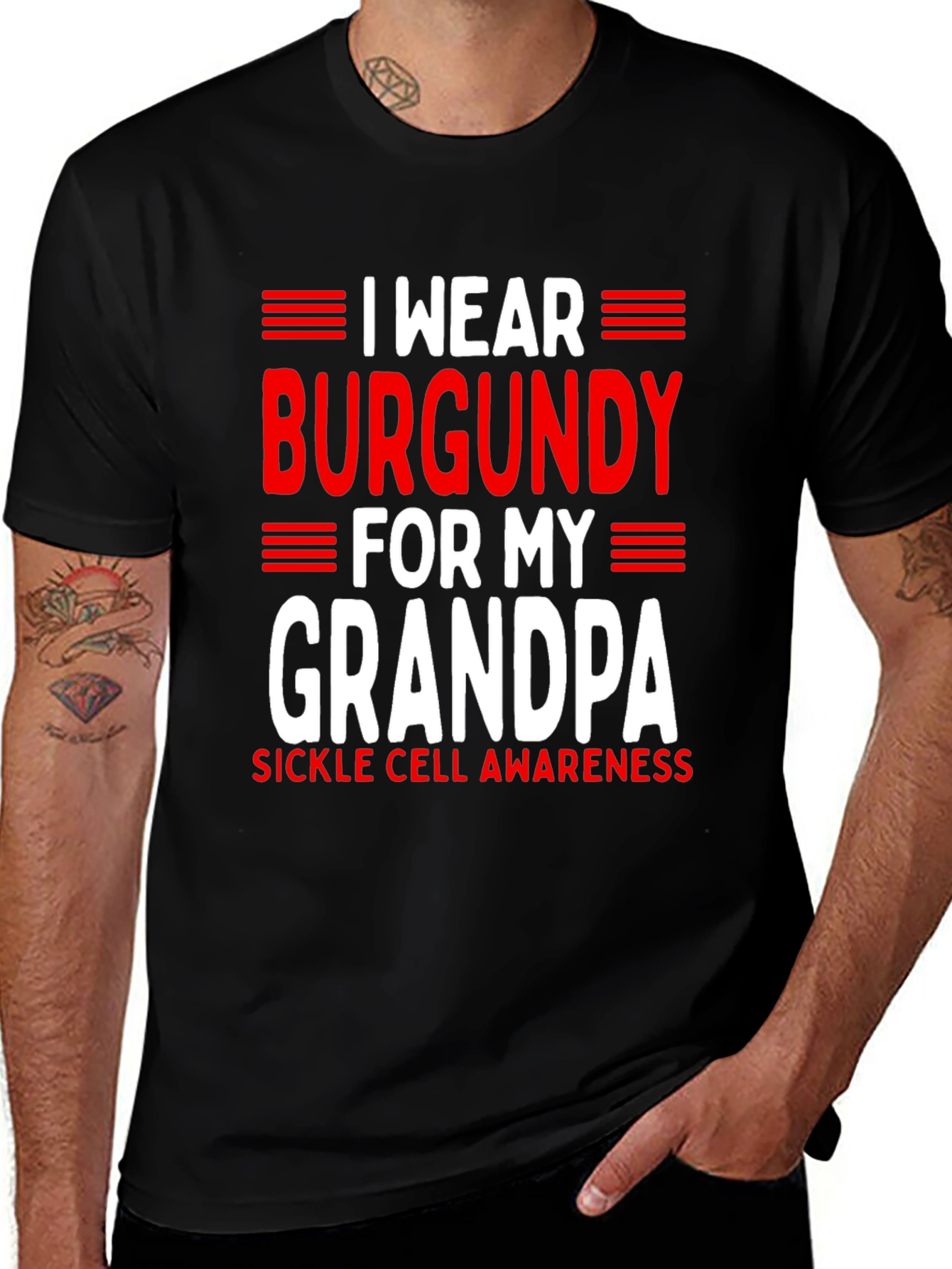 Variant 7 of Burgundy for My Grandpa Sickle Cell Awareness T-Shirt