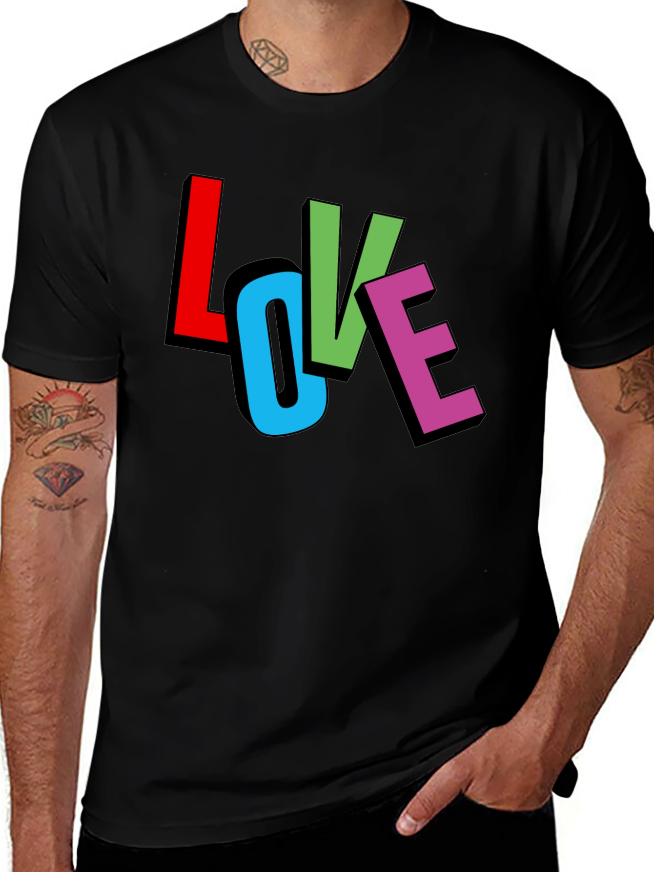 Variant 22 of Love Graphic Black T-Shirt