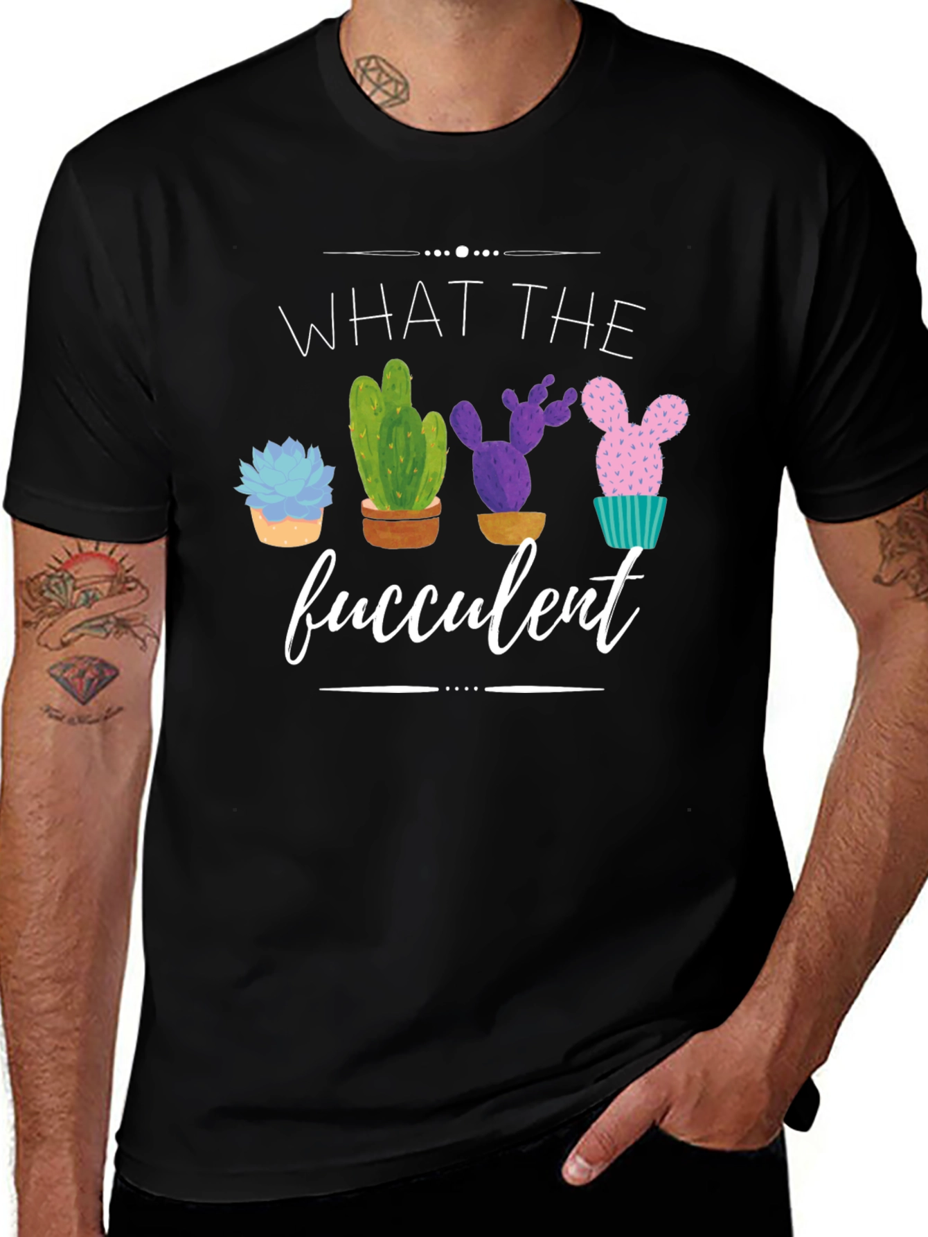 Variant 18 of What the Fucculent T-Shirt - Cute Cactus Tee
