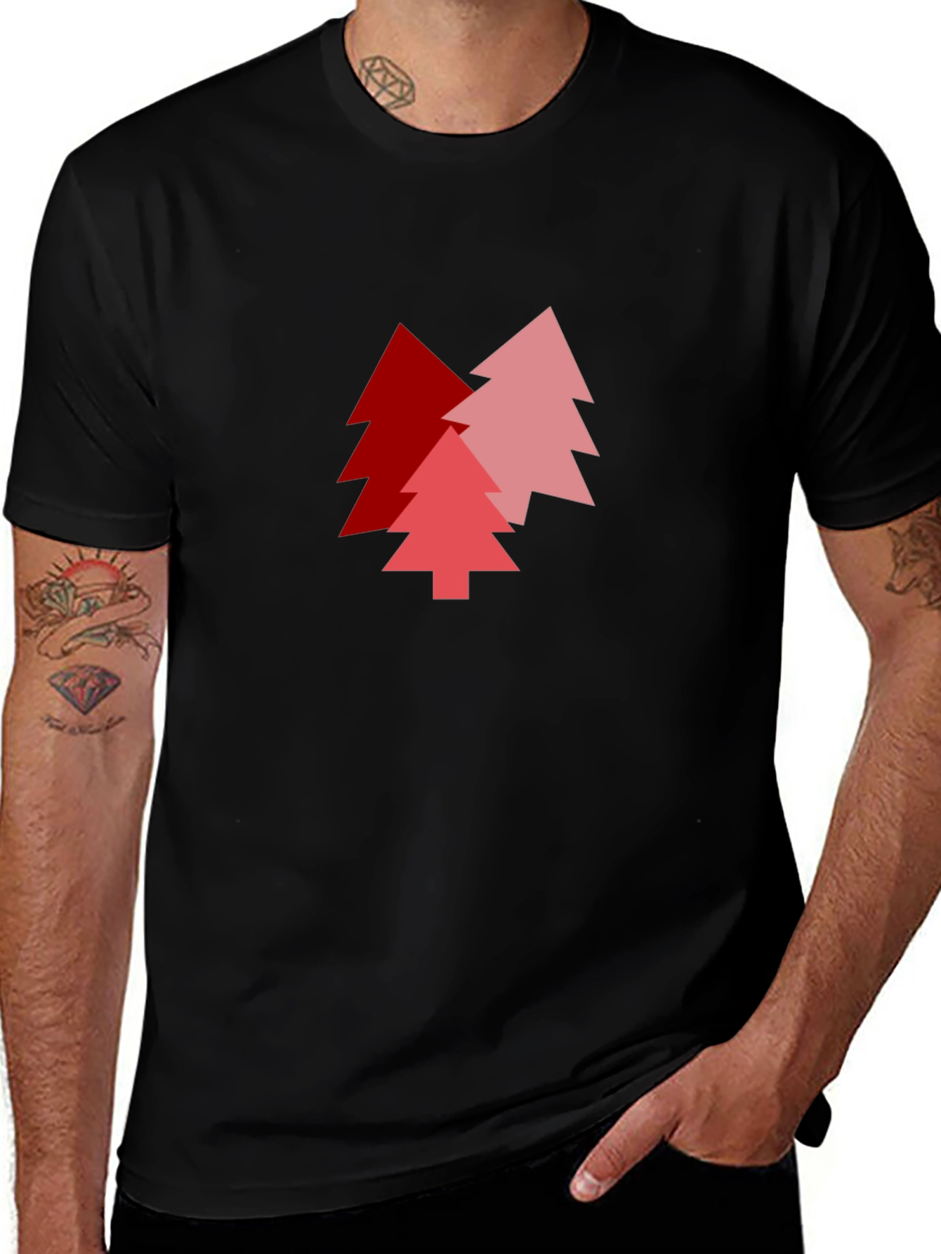 Variant 16 of Red Trees Graphic Tee - Soft Cotton Crewneck