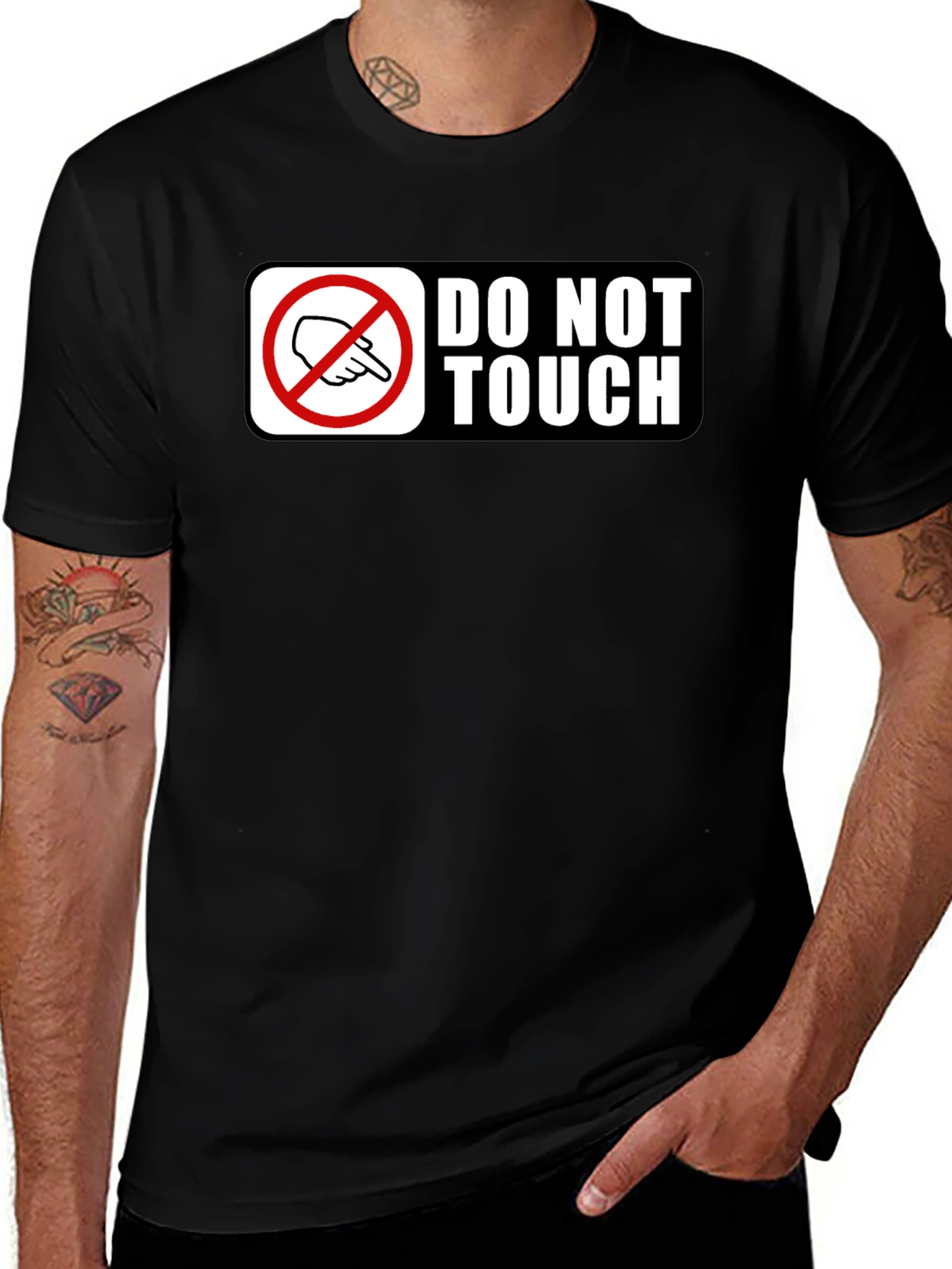 Variant 21 of Do Not Touch Novelty Graphic Tee - Black