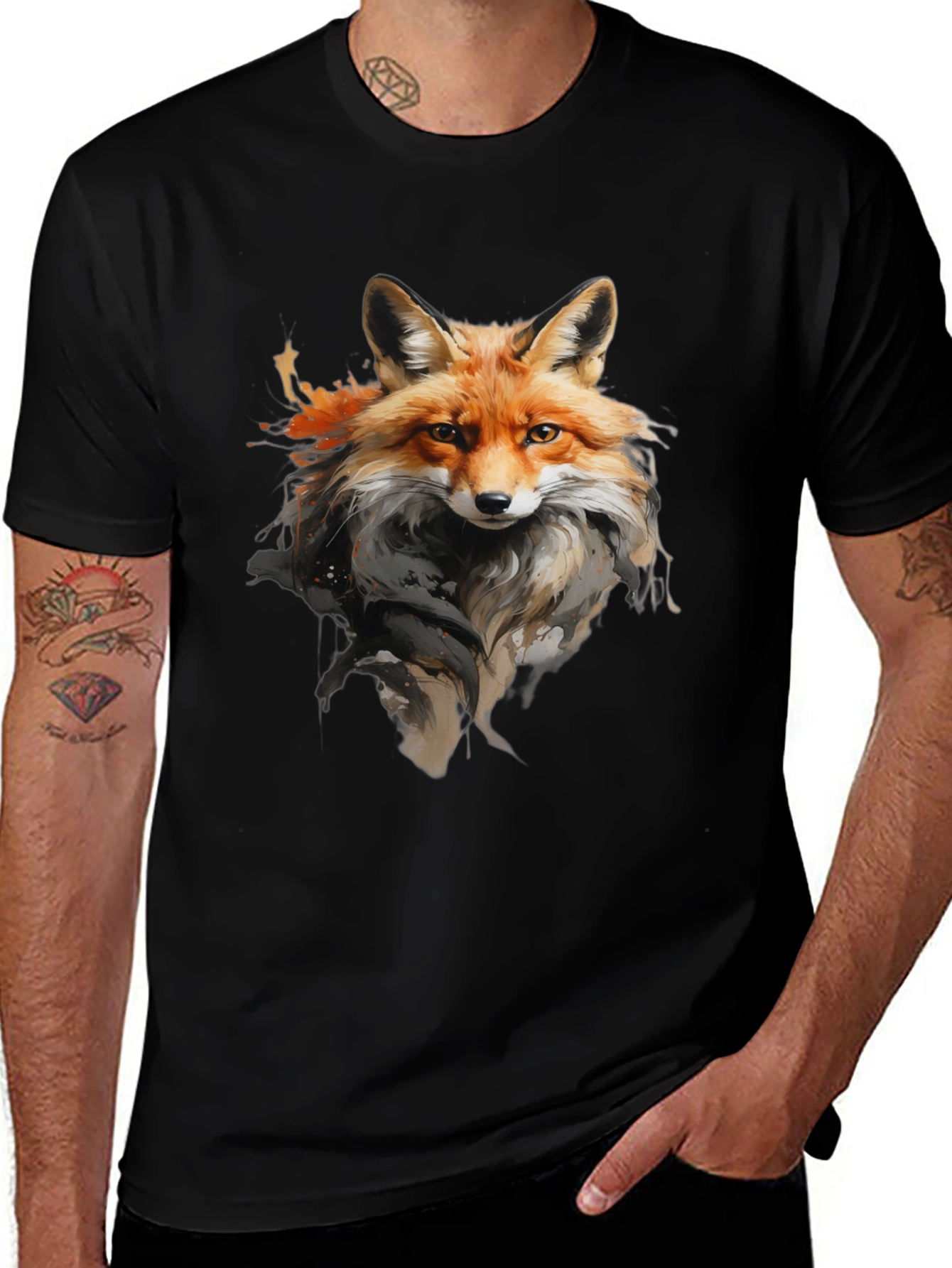Variant 23 of Fox Graphic T-Shirt: Stylish Animal Print Tee