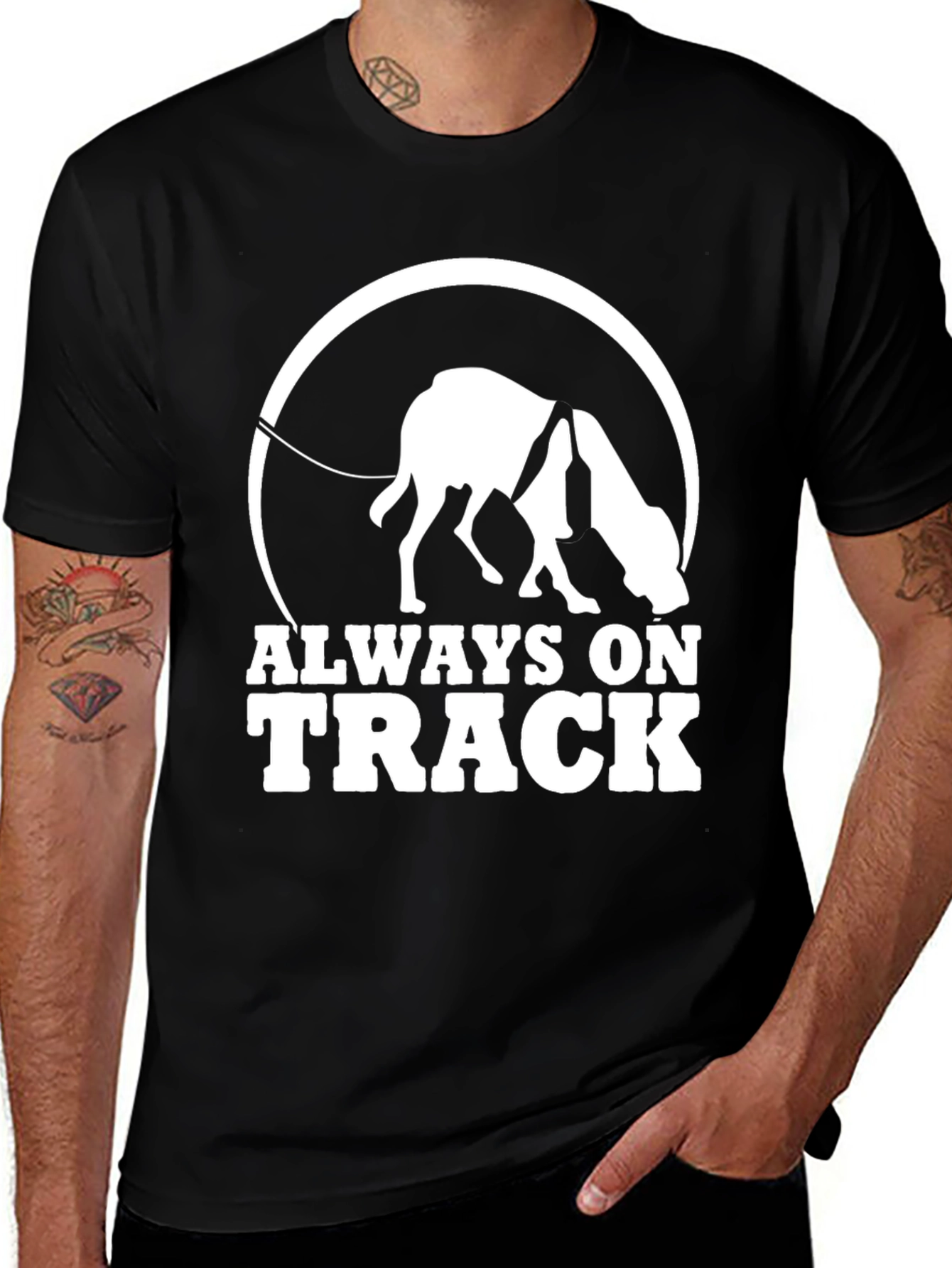 Variant 29 of Always On Track Dog T-Shirt - Black