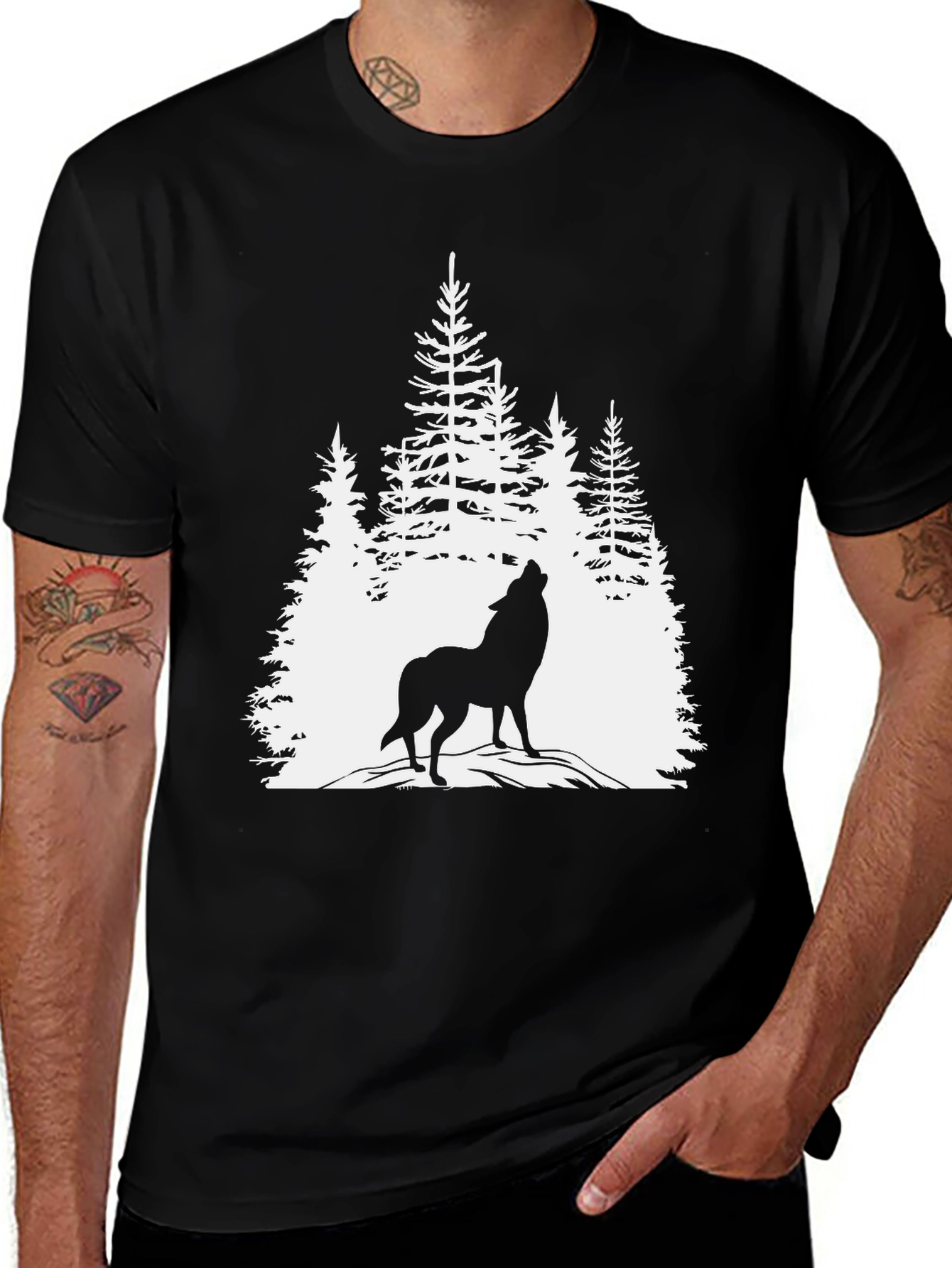 Variant 21 of Wolf Howling at Moon T-Shirt