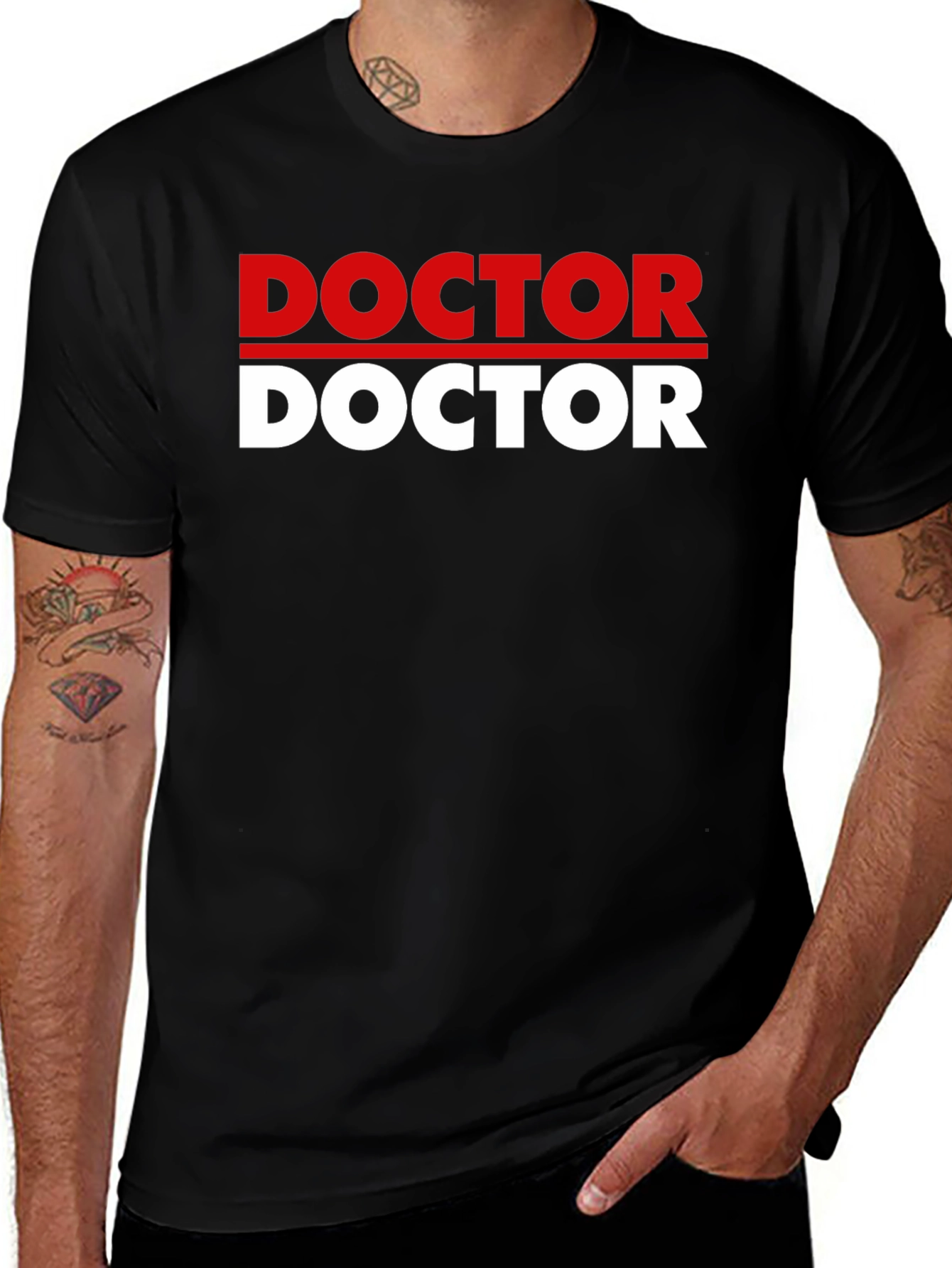 Variant 7 of Doctor Red White Graphic Print T-Shirt