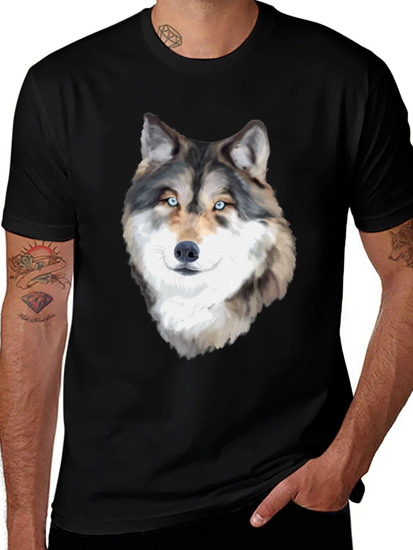 Black Wolf Graphic T-Shirt - Black main image