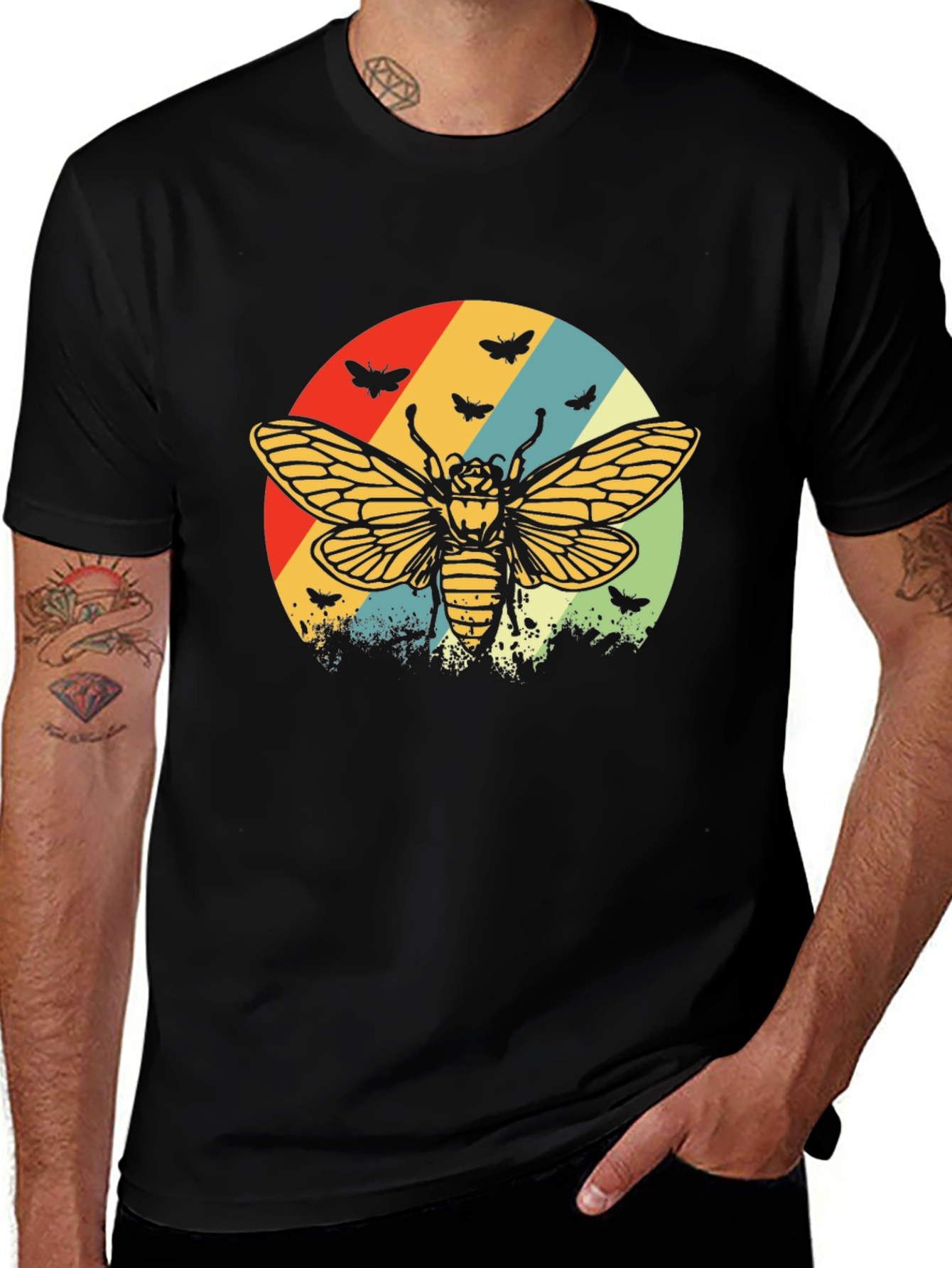 Variant 14 of Retro Cicada T-Shirt - Vintage Insect Tee
