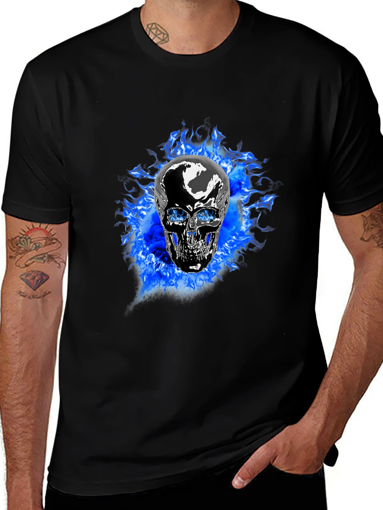 Variant 7 of Fiery Skull Graphic T-Shirt