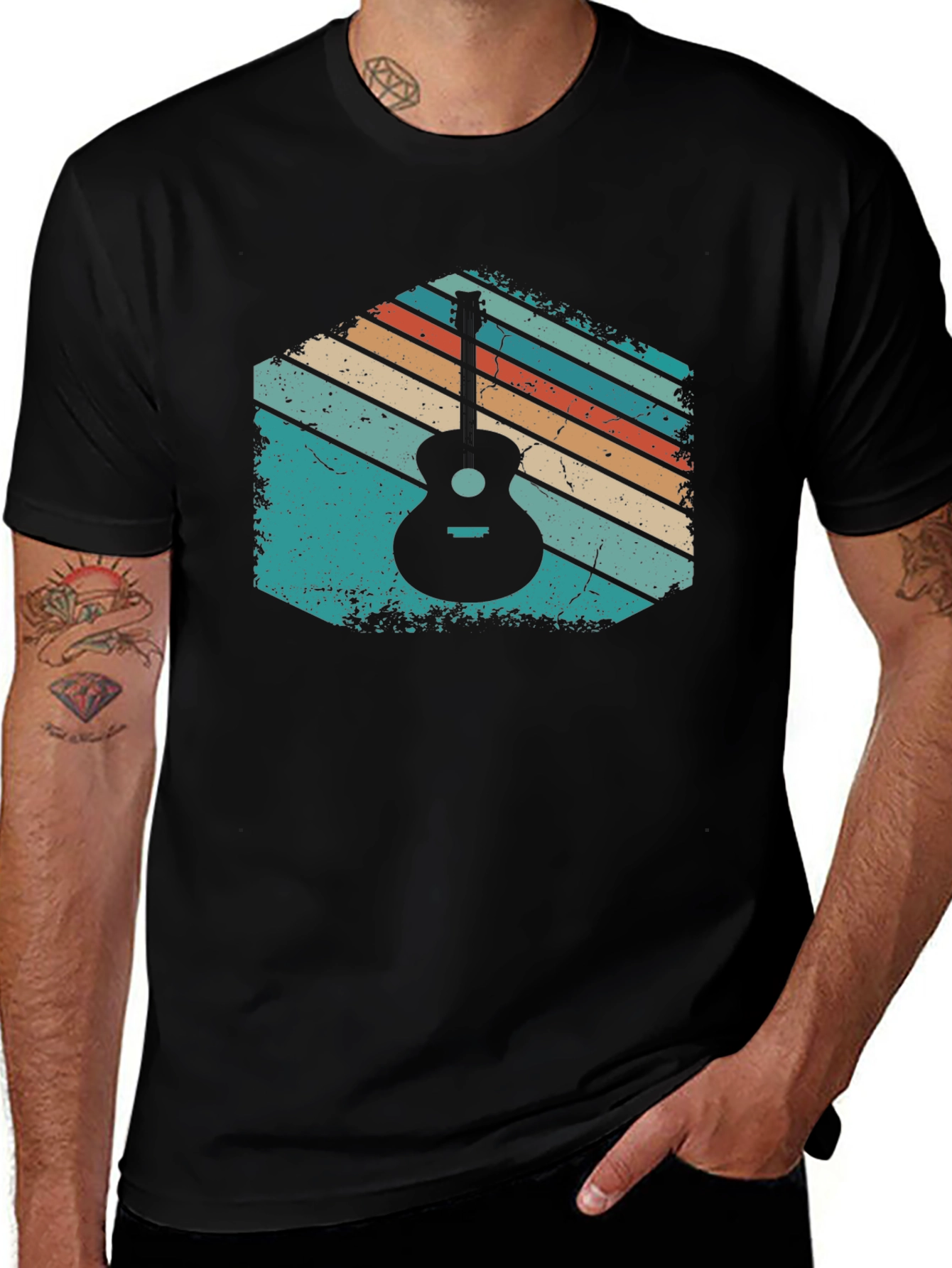 Variant 22 of Retro Guitar T-Shirt - Vintage Style Music Tee