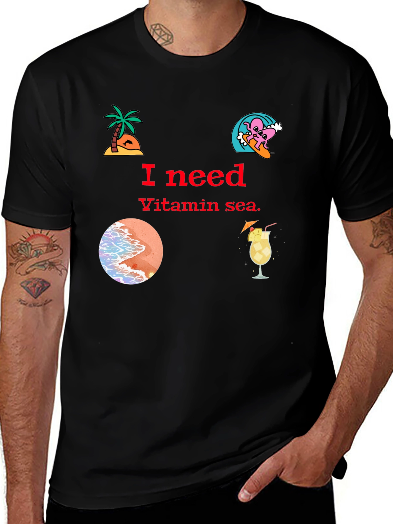 Variant 24 of Vitamin Sea Black T-Shirt