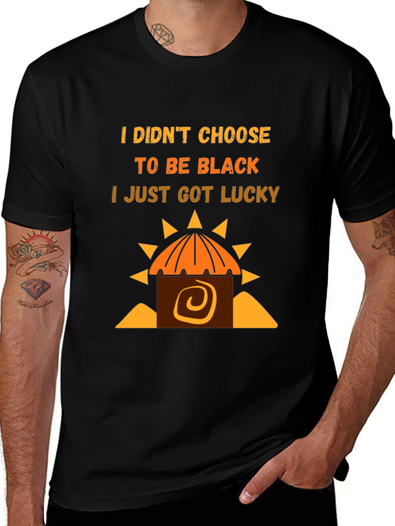 Variant 19 of Lucky Black T-Shirt - Unique Graphic Tee