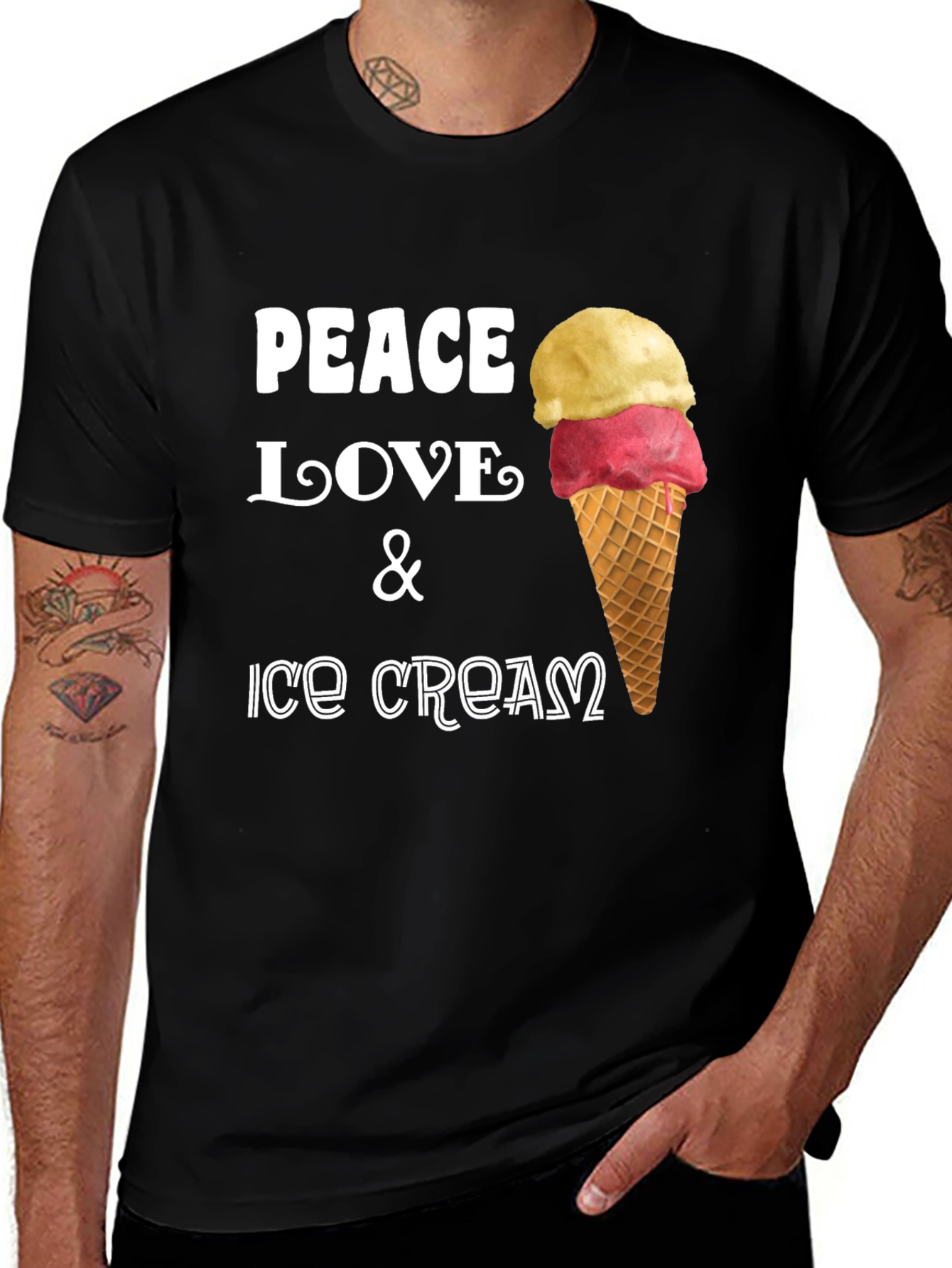Variant 19 of Peace Love & Ice Cream Graphic Tee