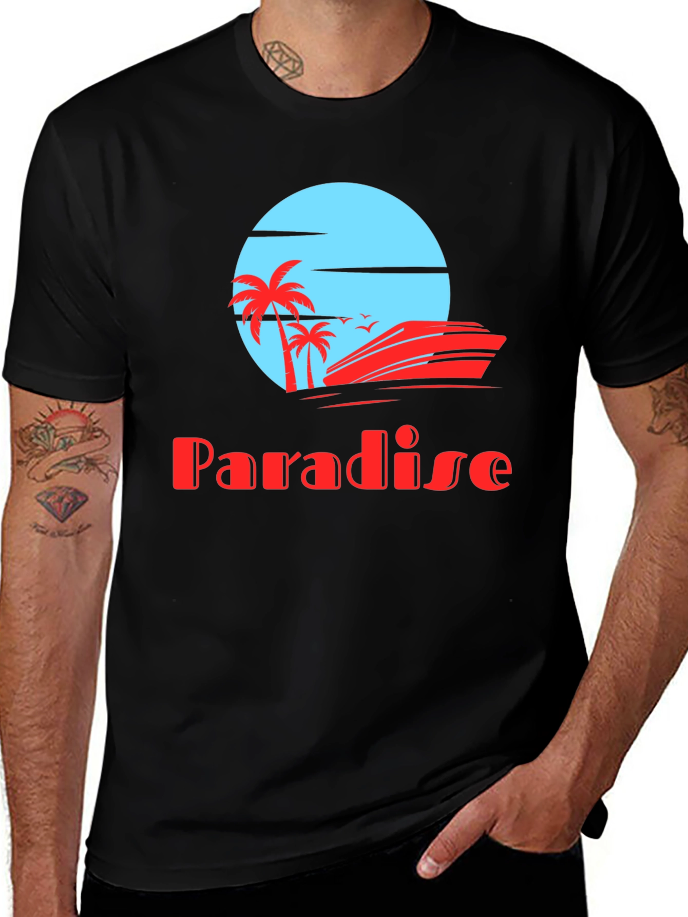 Variant 13 of Paradise Graphic T-Shirt - Island Getaway Tee