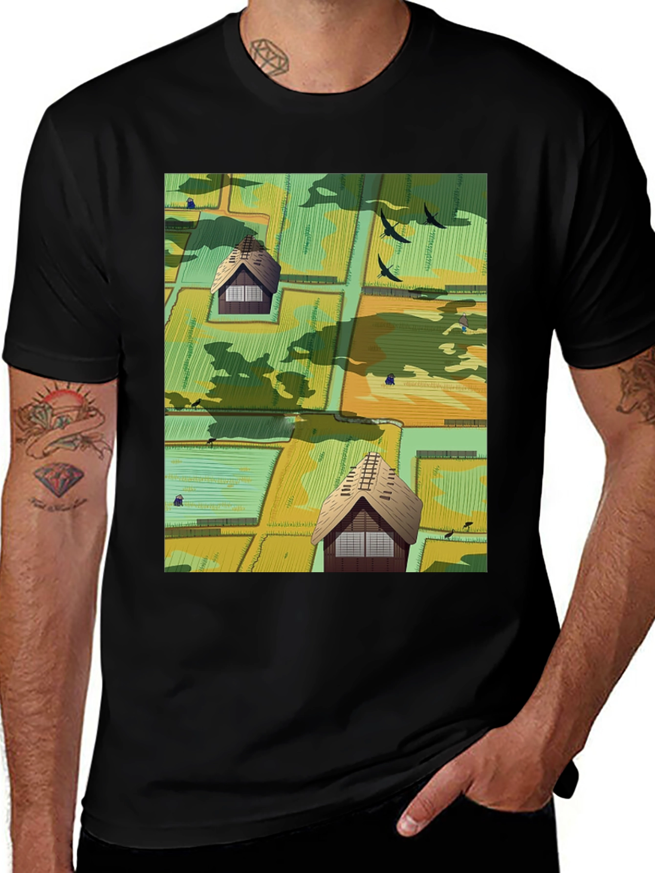 Variant 7 of Japanese Rice Paddy Graphic Tee