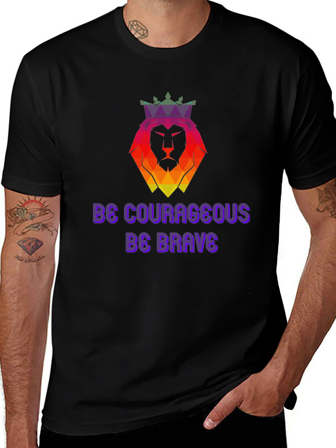 Variant 6 of Be Courageous T-Shirt - Lion Crown Design