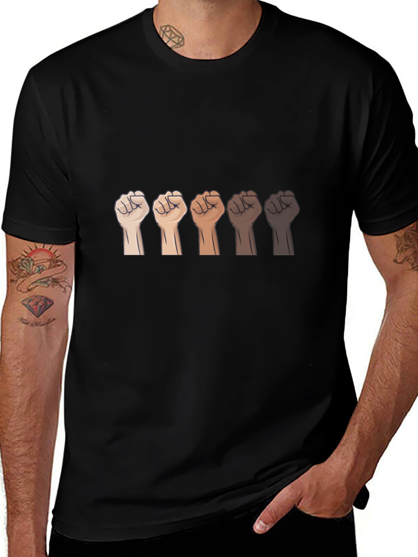 Variant 11 of Unity Fist Black T-Shirt - Empower Equality