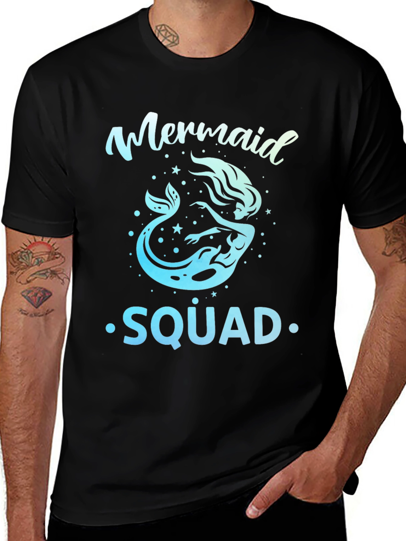 Variant 28 of Mermaid Squad Graphic Tee - Black
