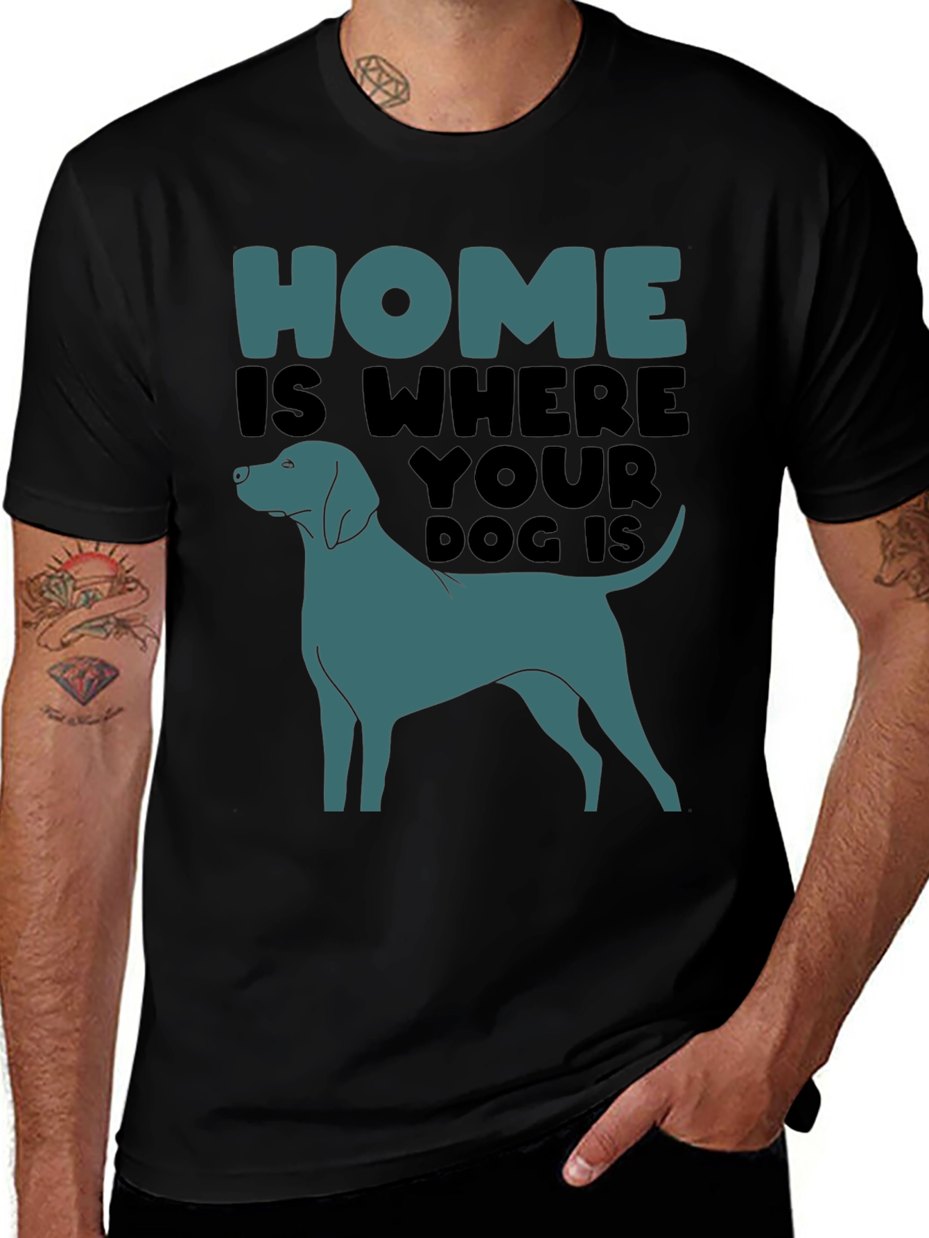 Variant 30 of Home is Where Your Dog Is Graphic Tee