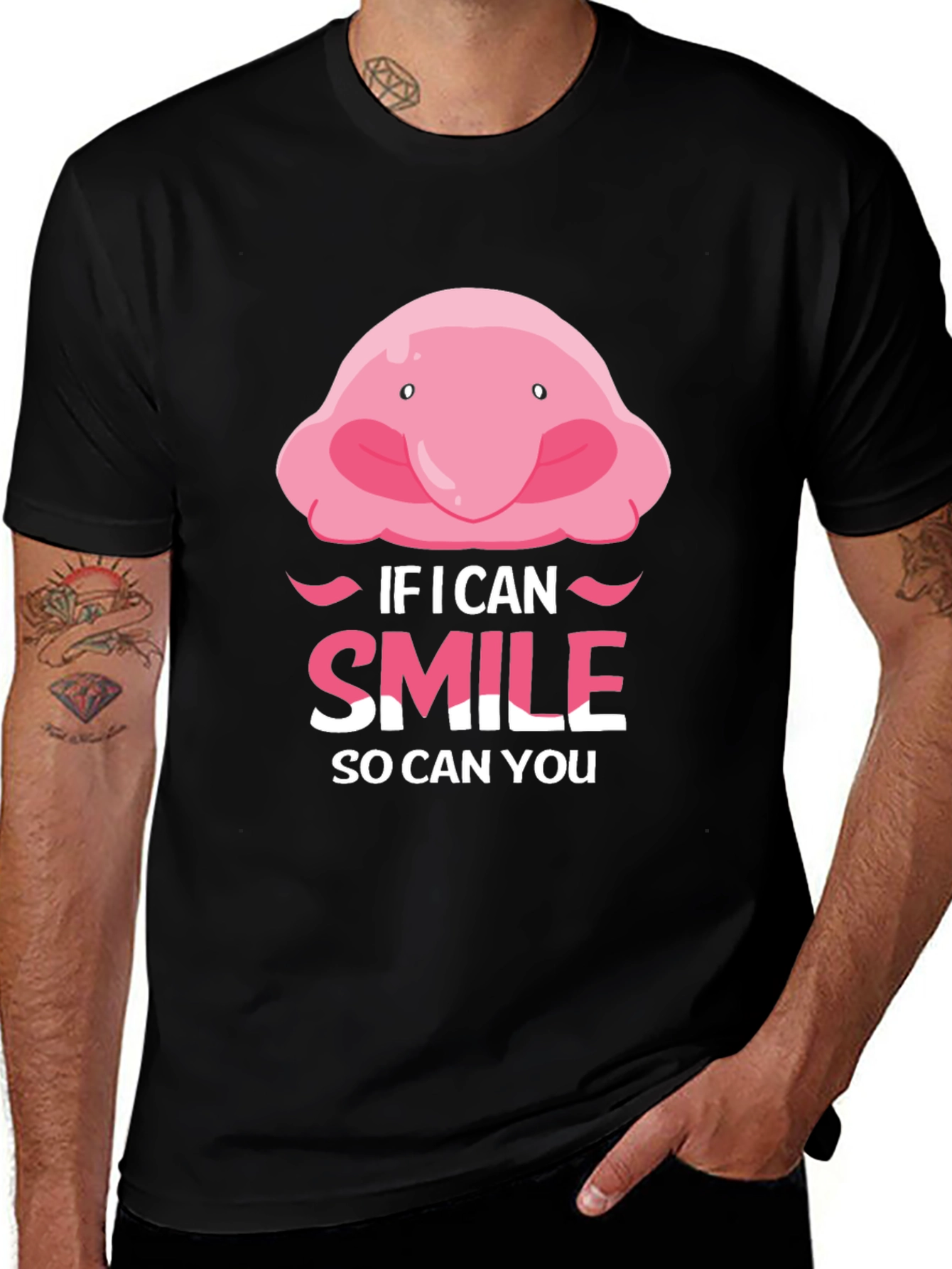 Variant 14 of Funny Blobfish Smile T-Shirt - Motivational Tee