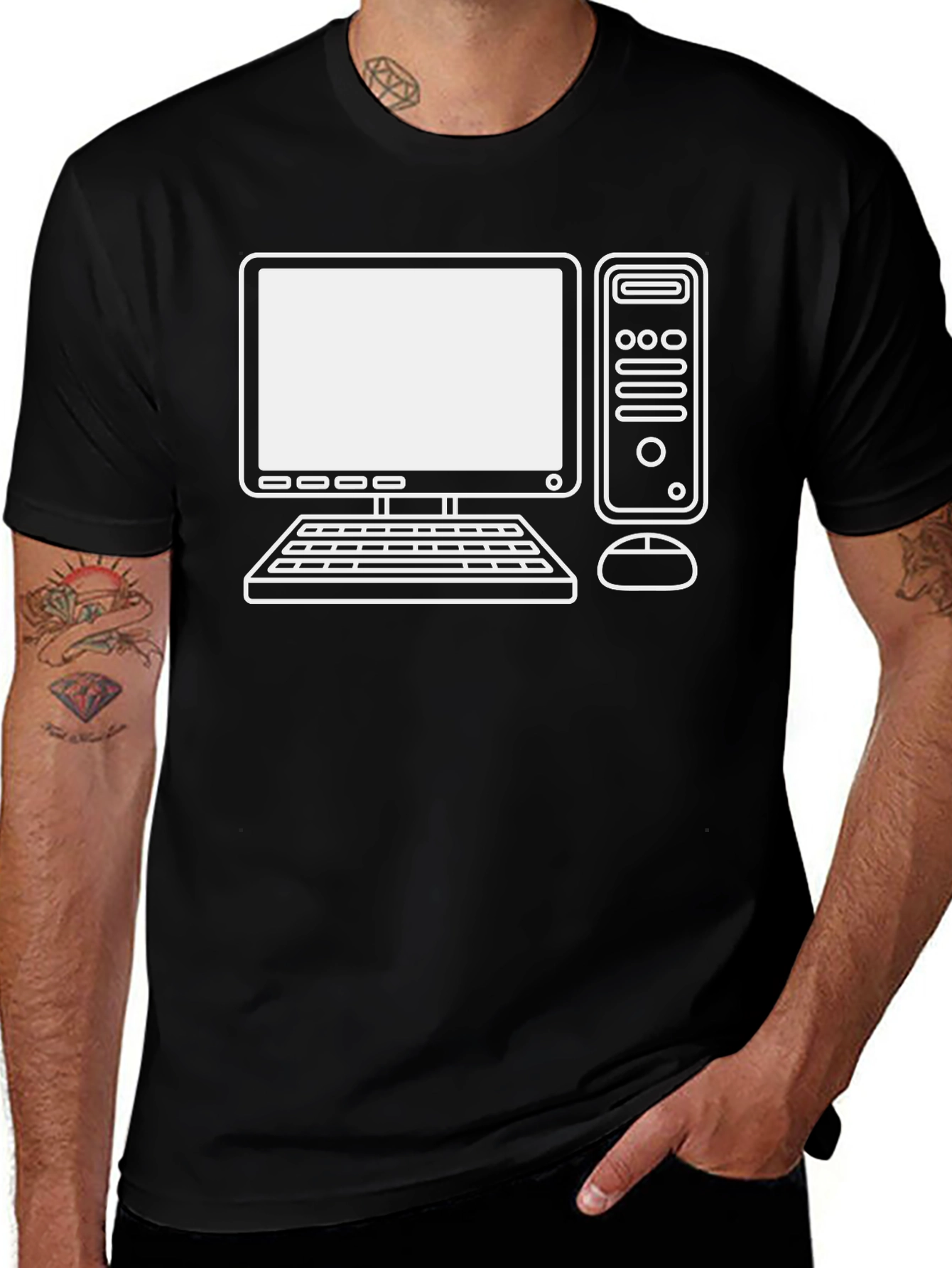 Variant 8 of Retro Computer Graphic Tee - Black