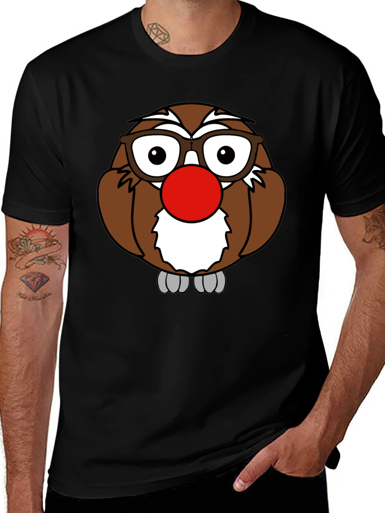 Variant 17 of Funny Cartoon Owl T-Shirt