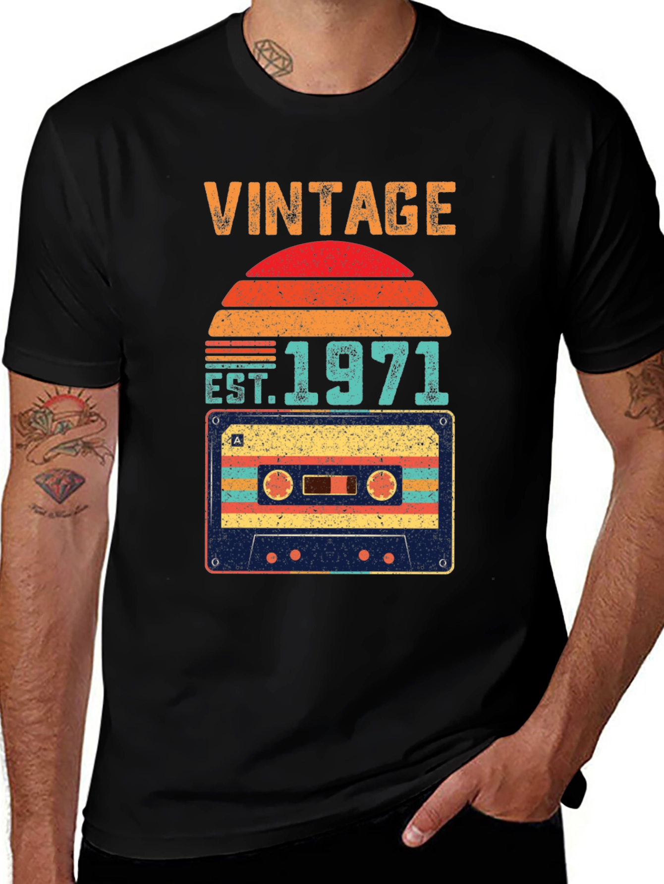 Variant 17 of Vintage 1971 Cassette Tape Graphic T-Shirt