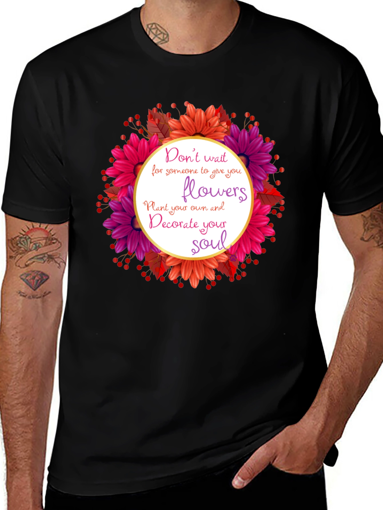 Floral Soulful Tee - Inspire Your Inner Beauty