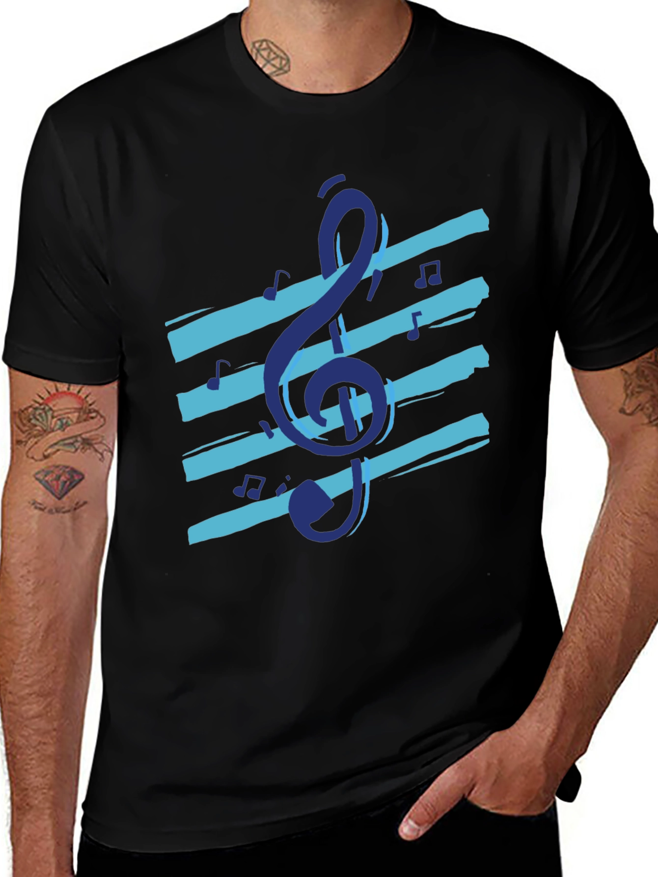 Variant 7 of Music Note Graphic Tee - Cool Casual Design
