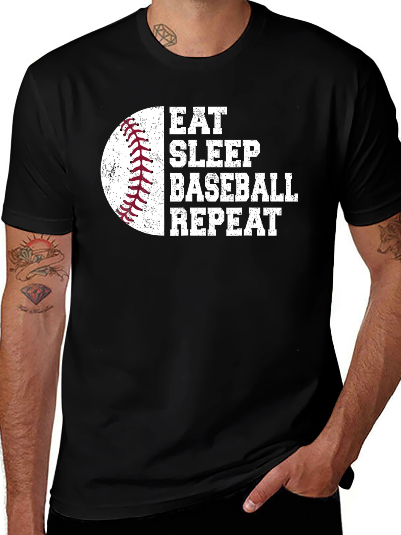 Variant 15 of Eat Sleep Baseball Repeat T-Shirt
