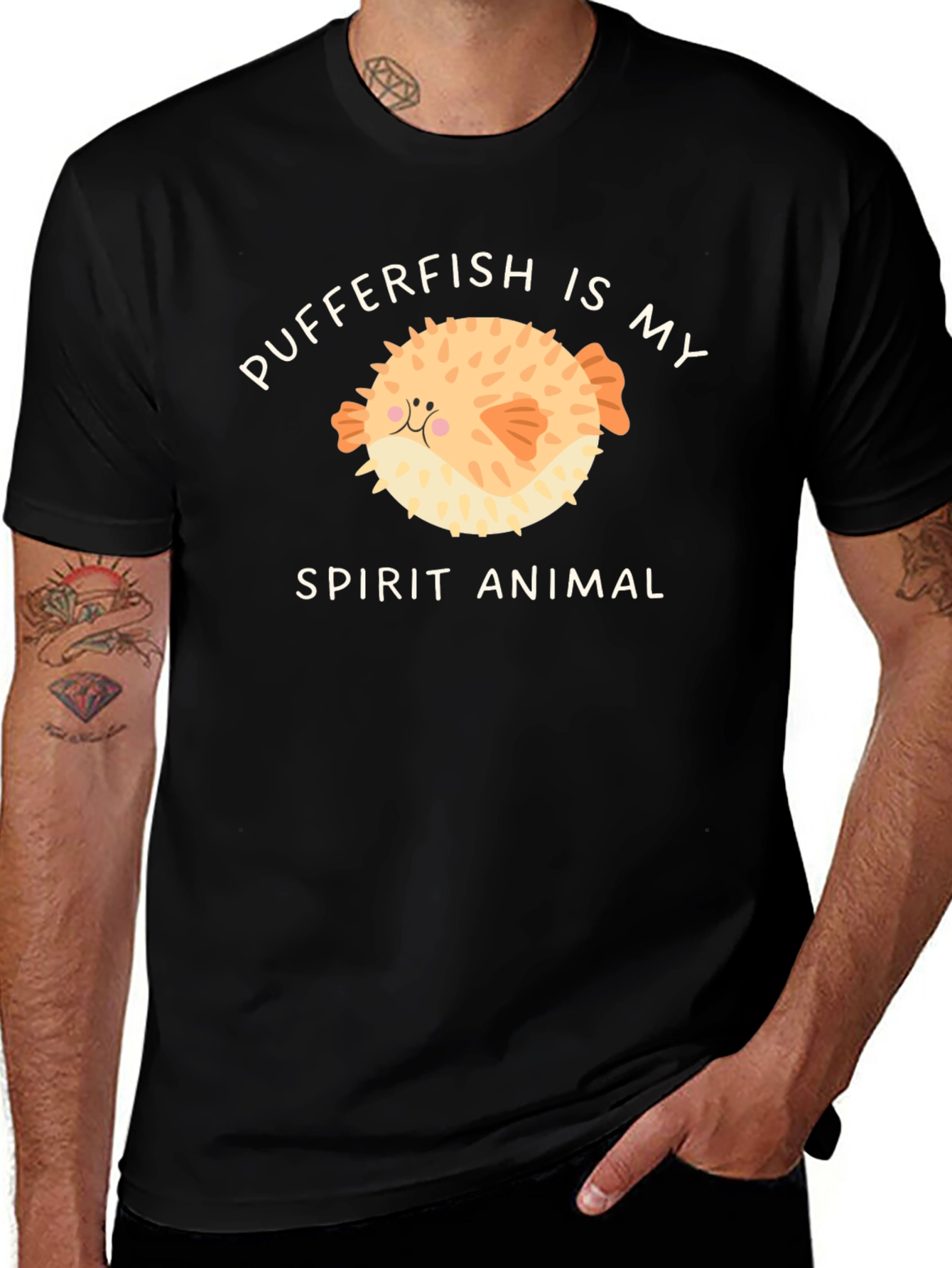 Variant 22 of Pufferfish Spirit Animal Graphic Tee