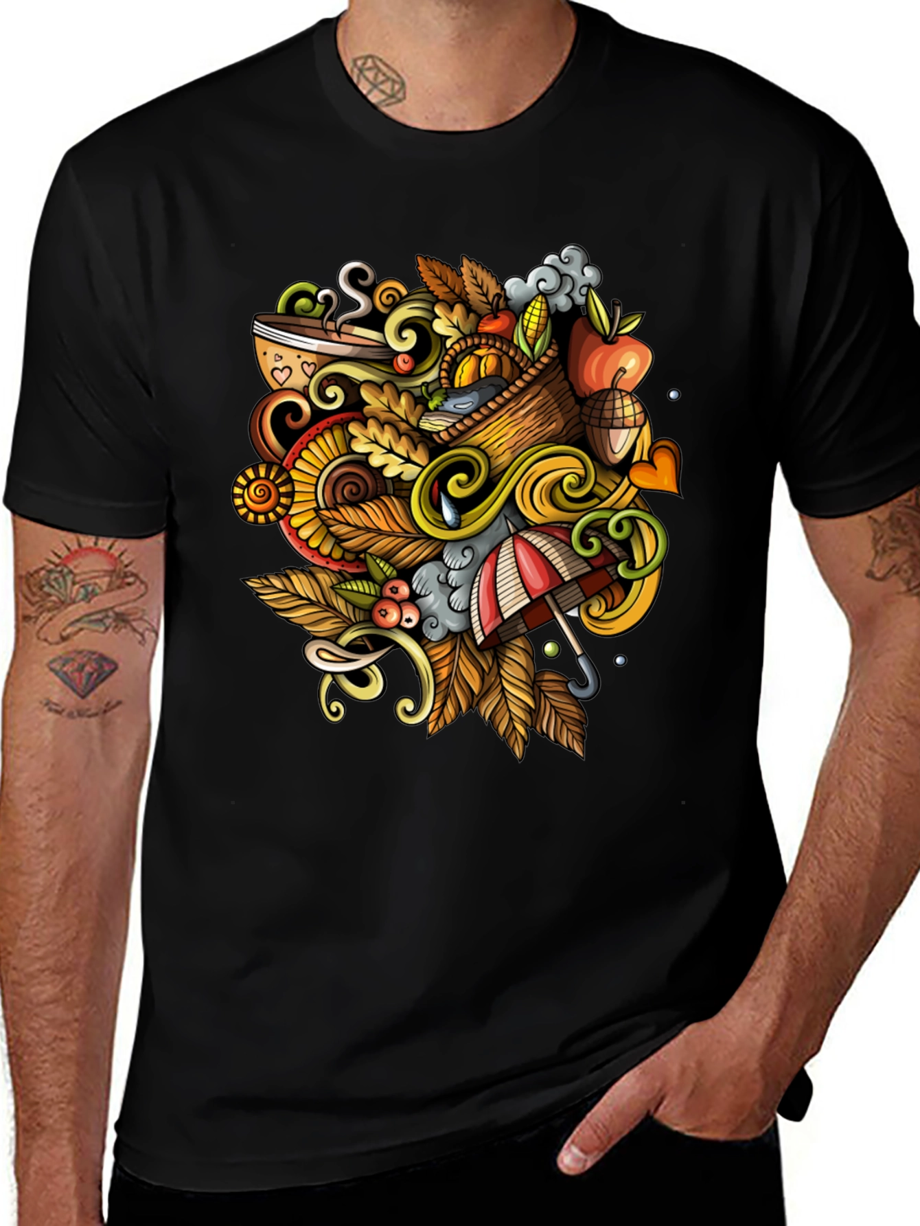Variant 22 of Autumn Doodle Graphic Tee - Fall Vibes
