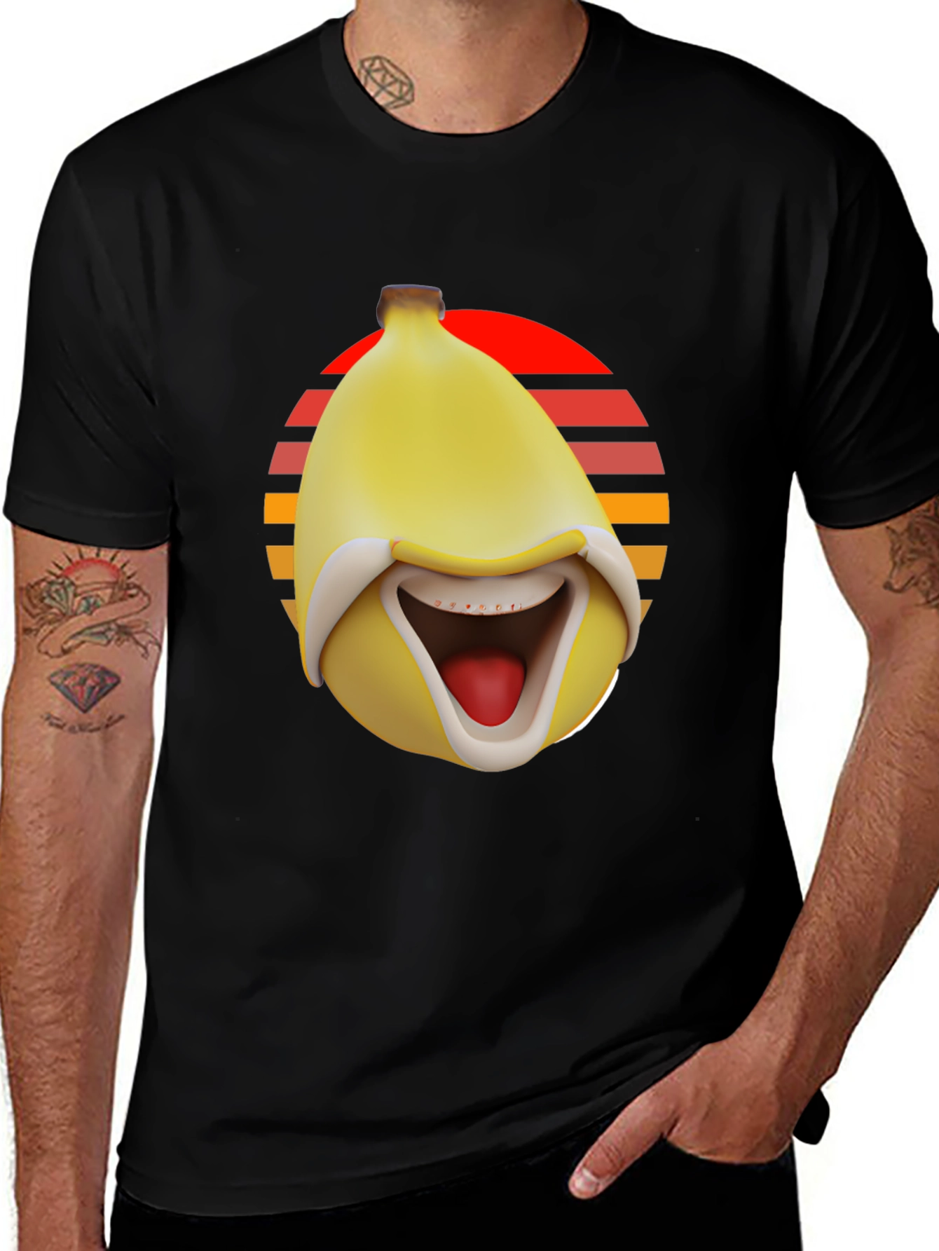 Variant 19 of Funny Banana T-Shirt - Retro Sunset Design