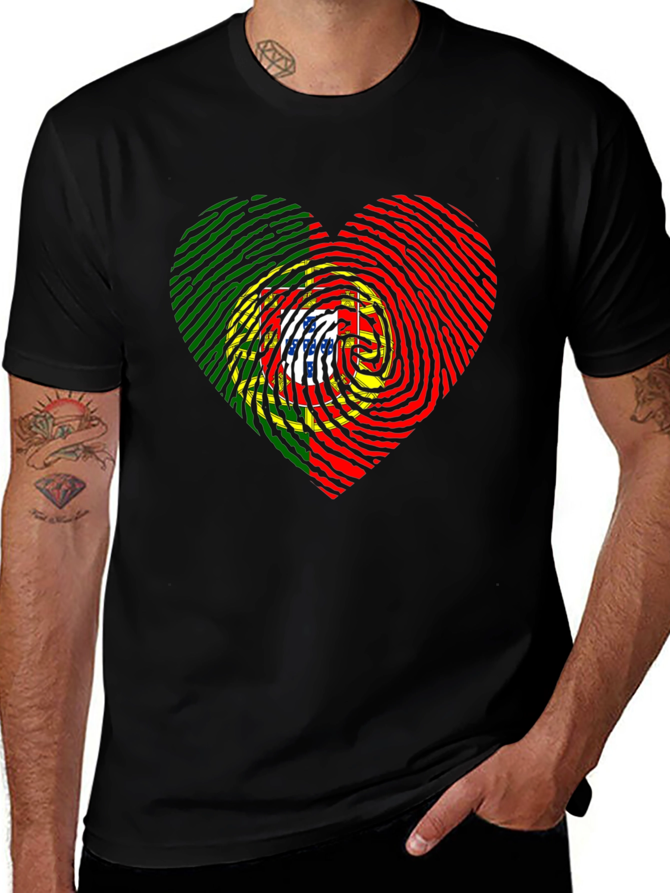 Portugal Fingerprint Heart T-Shirt