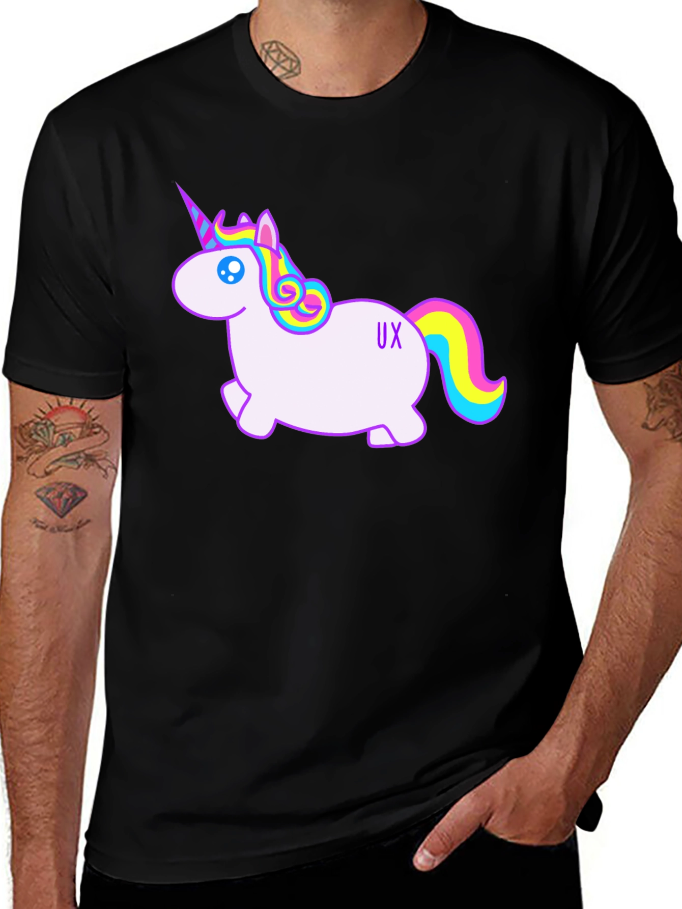 Variant 26 of Unicorn UX Black T-Shirt