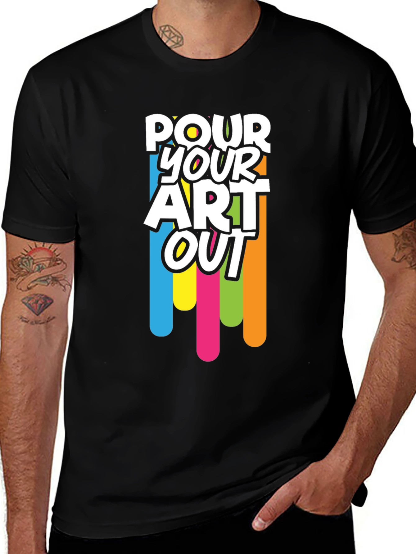 Variant 22 of Pour Your Art Out T-Shirt - Colorful Graphic Tee