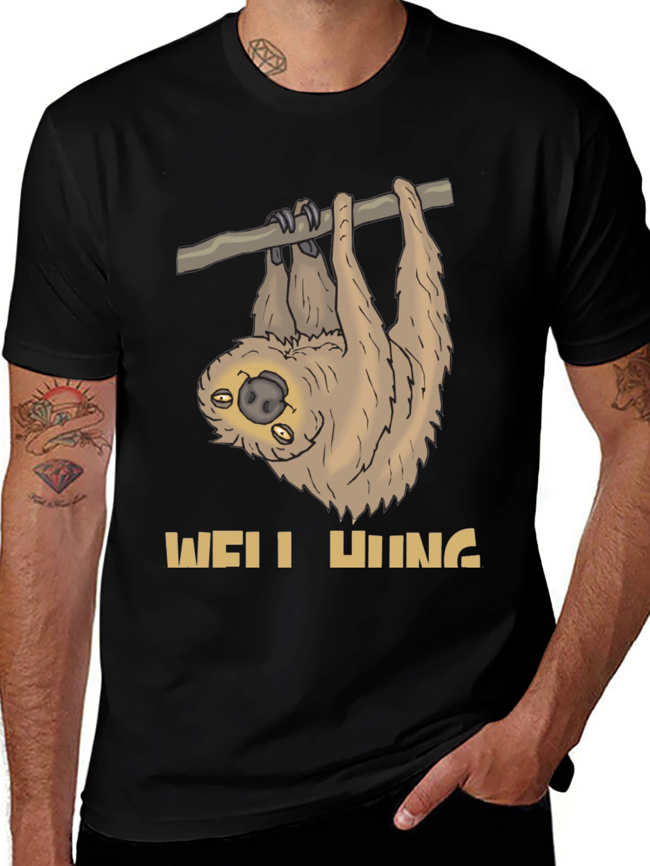 Variant 15 of Well Hung Sloth Graphic Tee - Funny Animal T-Shirt