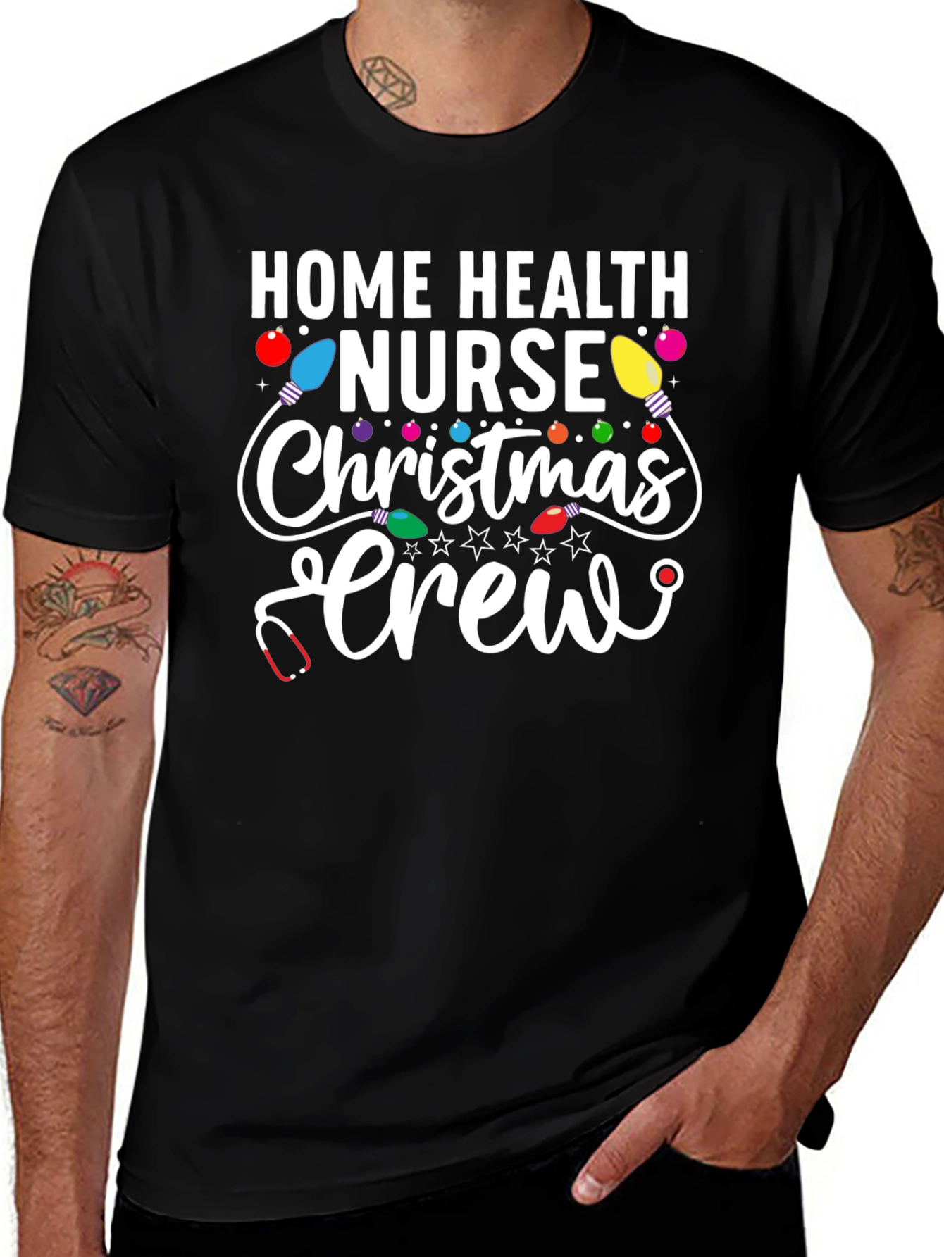 Home Health Nurse Christmas Crew T-Shirt