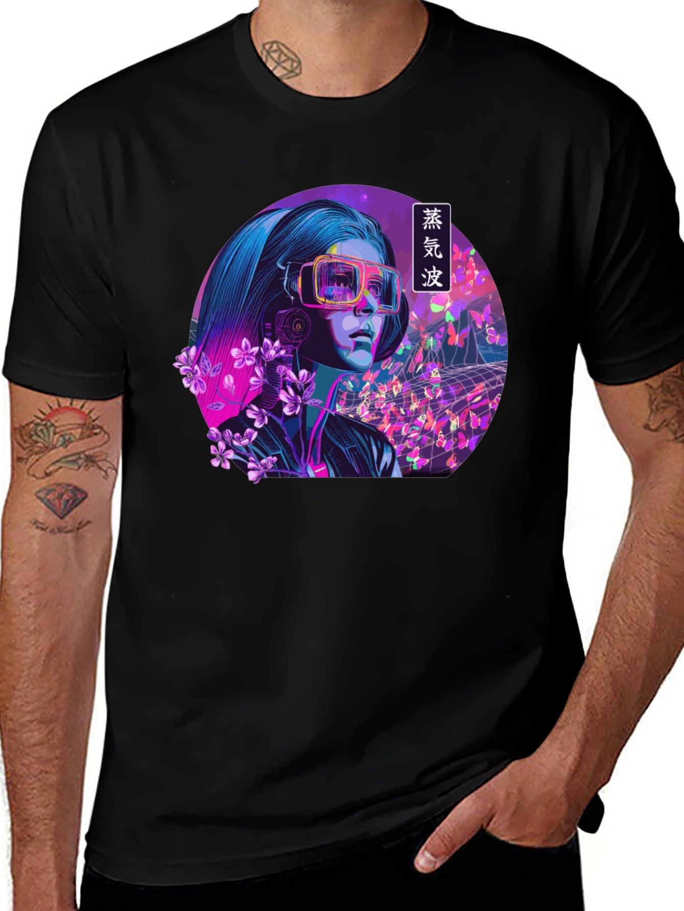 Vaporwave VR Girl Graphic Tee - Unique Design