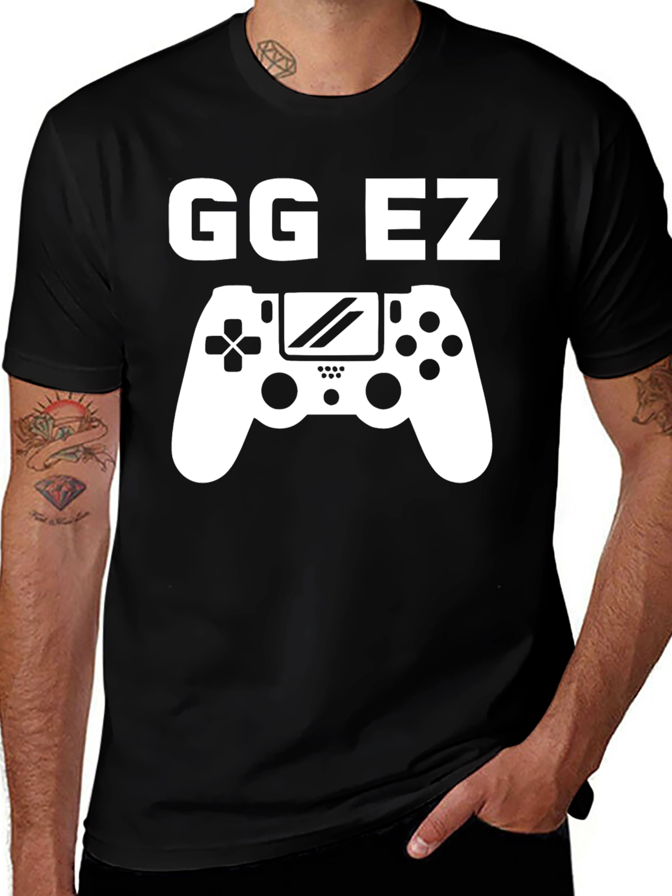Variant 19 of GG EZ Gamer T-Shirt - Black Short Sleeve Tee