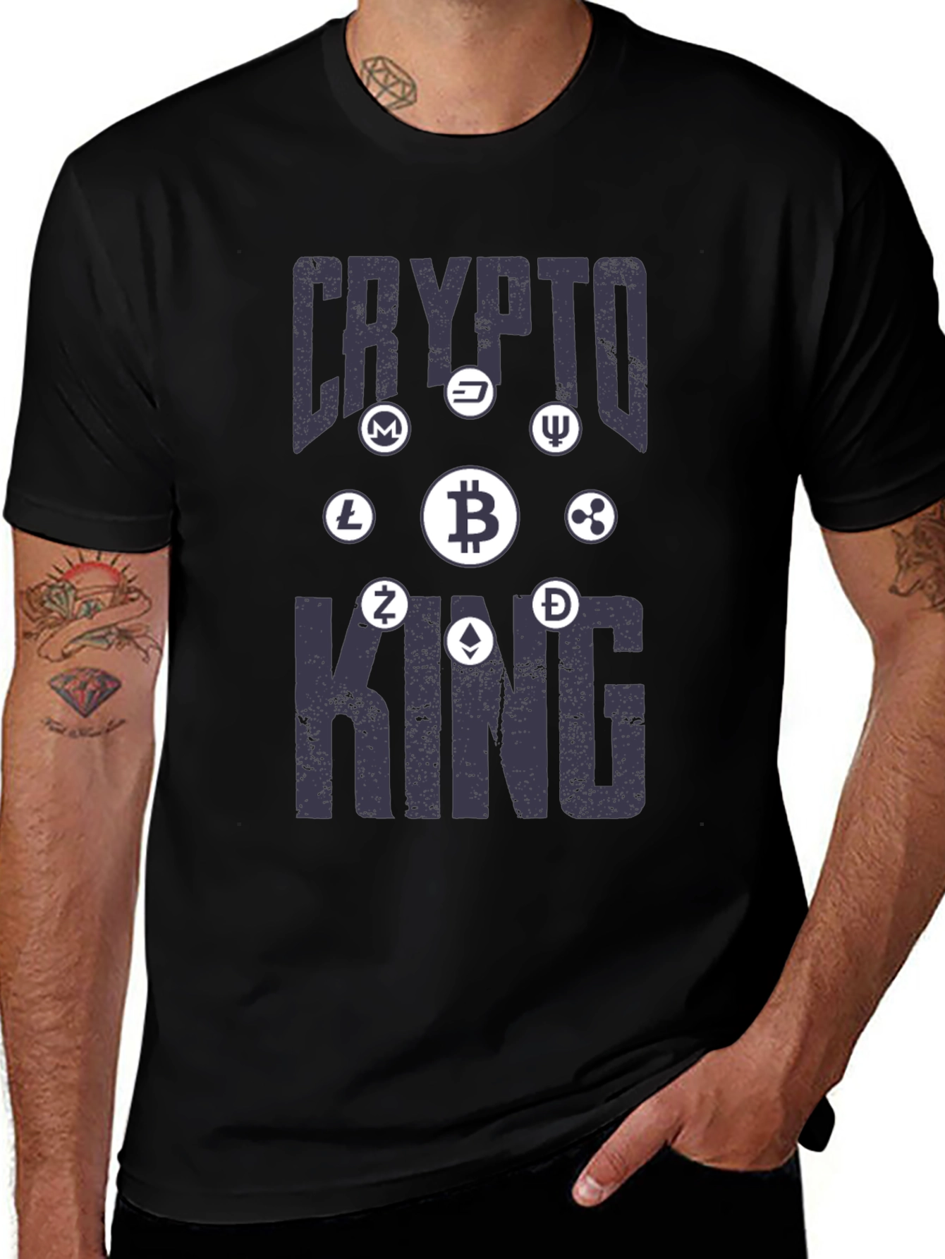 Variant 11 of Crypto King T-Shirt - Bitcoin & Altcoin Design