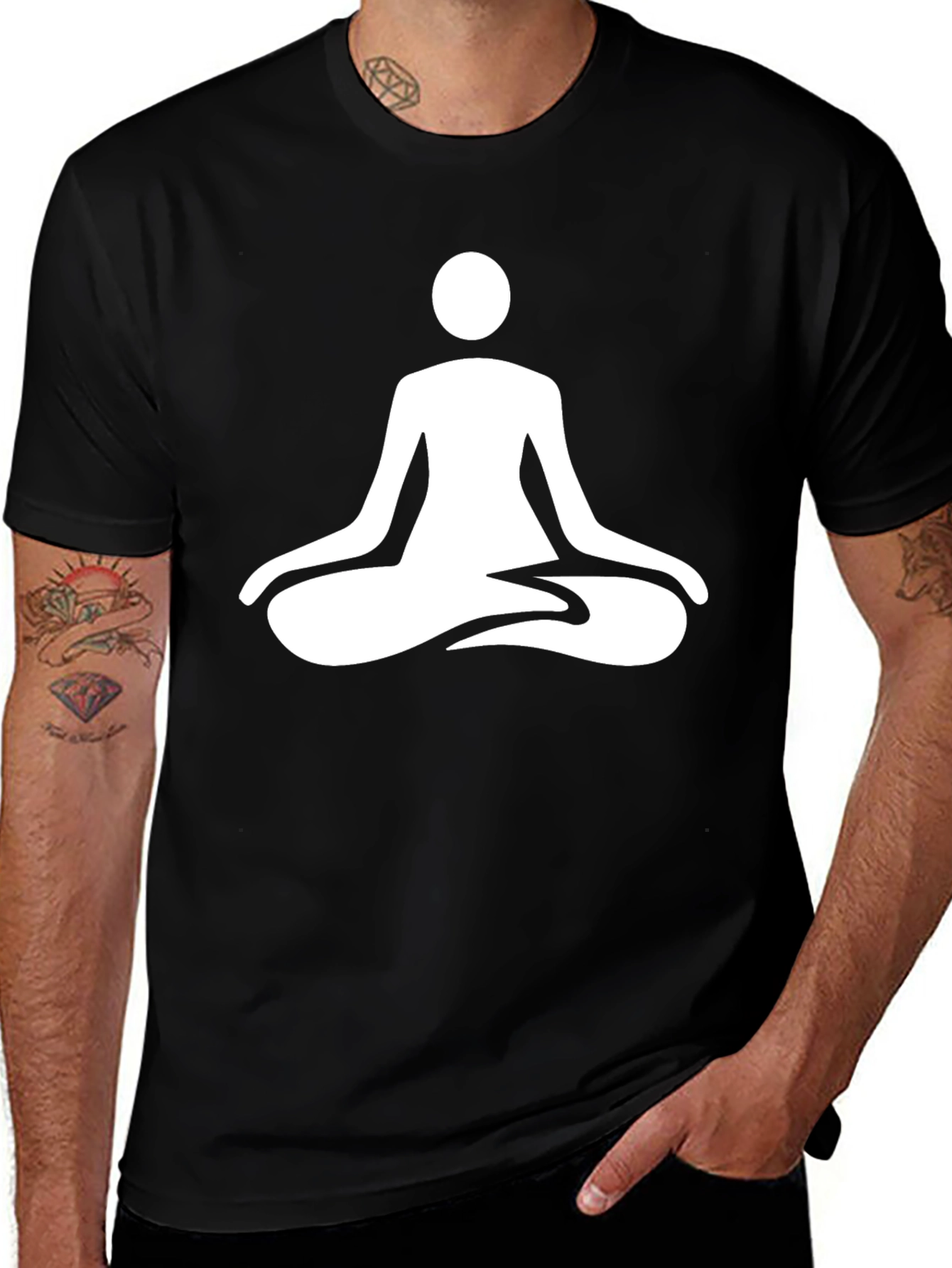 Variant 25 of Yoga Pose Graphic Tee - Black