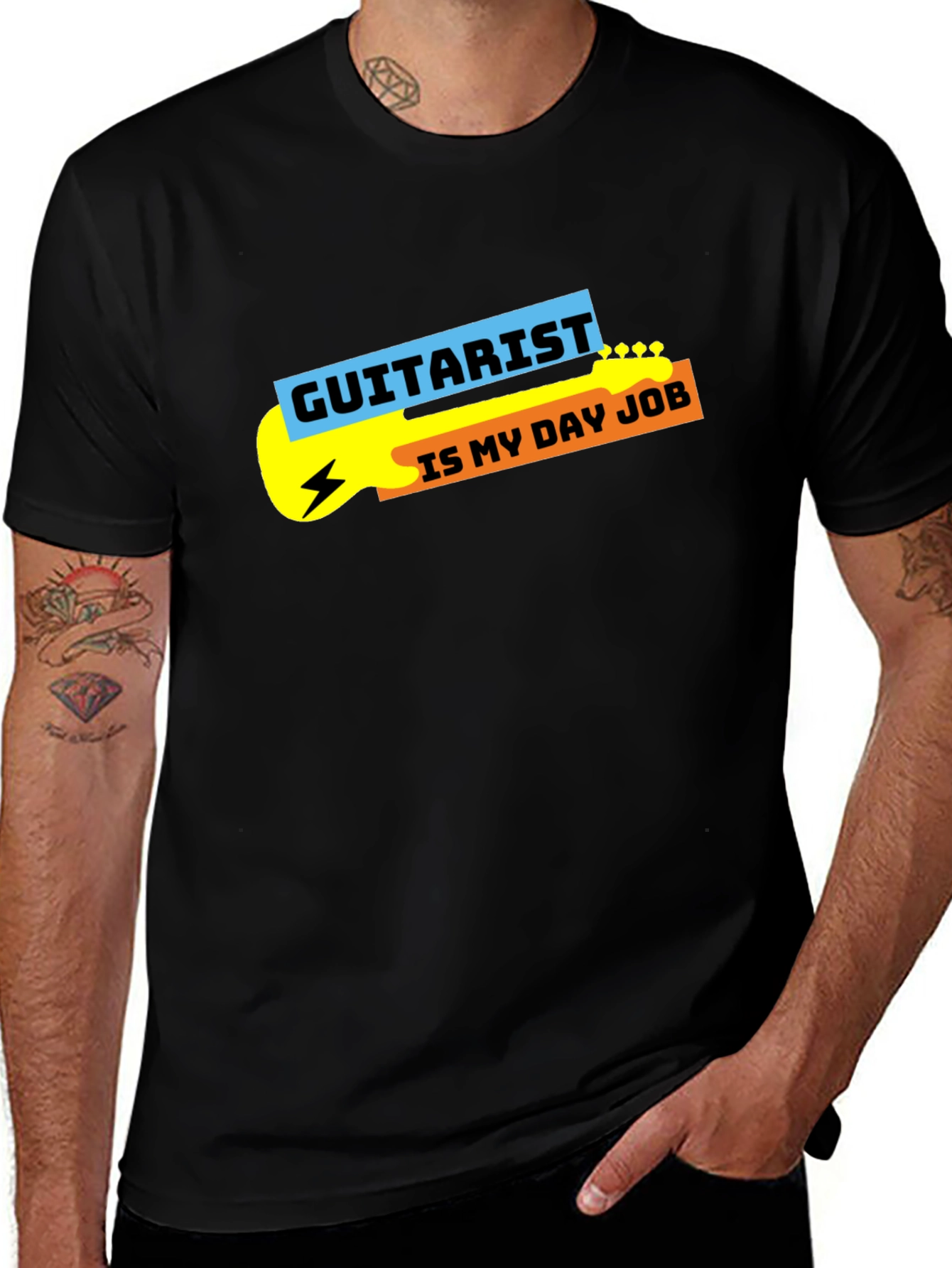Variant 9 of Guitarist is My Day Job Black Graphic Tee