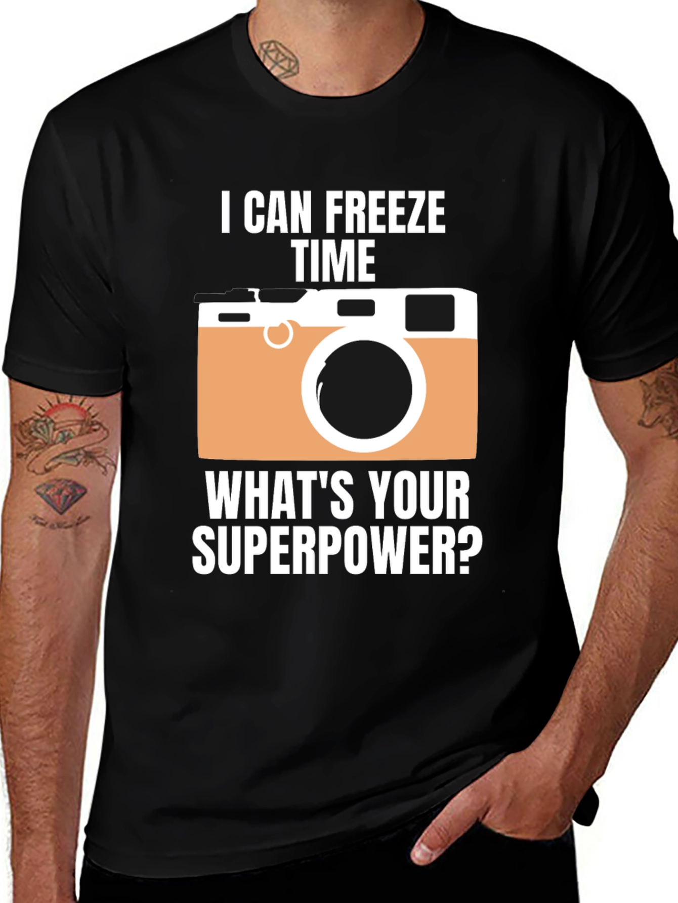 Freeze Time Photographer T-Shirt - Superpower Camera Tee