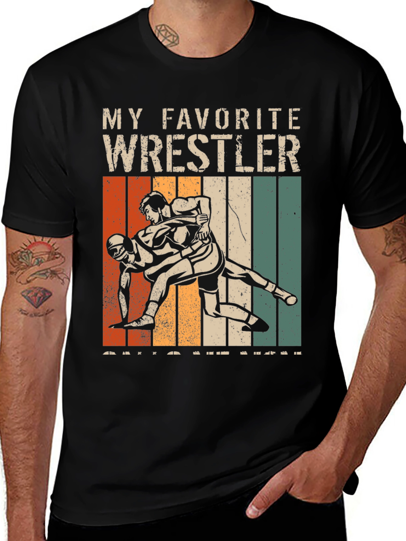 Variant 14 of My Favorite Wrestler T-Shirt - Retro Style