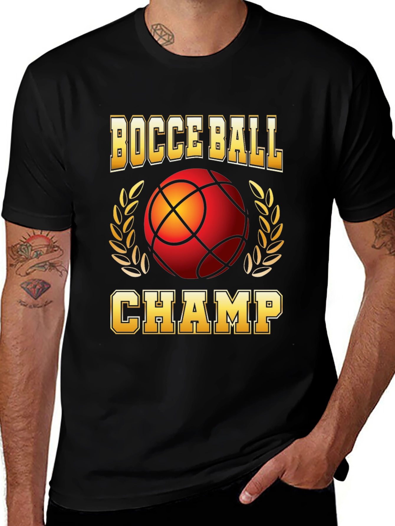 Black Bocce Ball Champ T-Shirt main image
