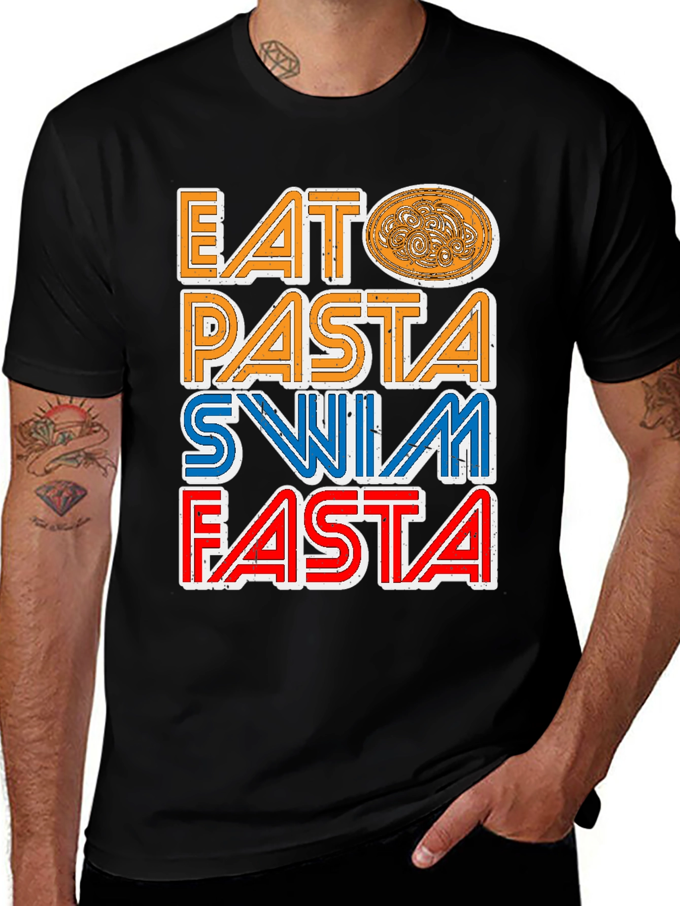 Variant 18 of Eat Pasta Swim Fasta T-Shirt
