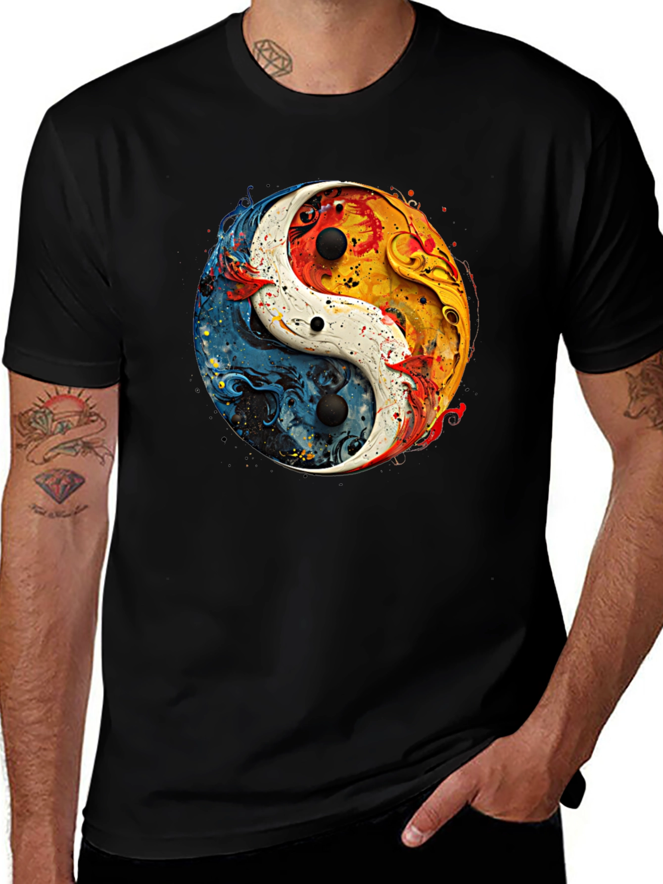 Yin Yang Koi Fish Graphic Tee - Balance & Harmony